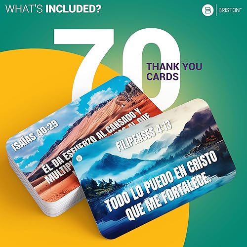 Miniatura 6 de 70 tarjetas de felicitación con versículos bíblicos españoles cita inspiradora de las Escrituras cristianas religiosas  Agradecimiento y aliento en