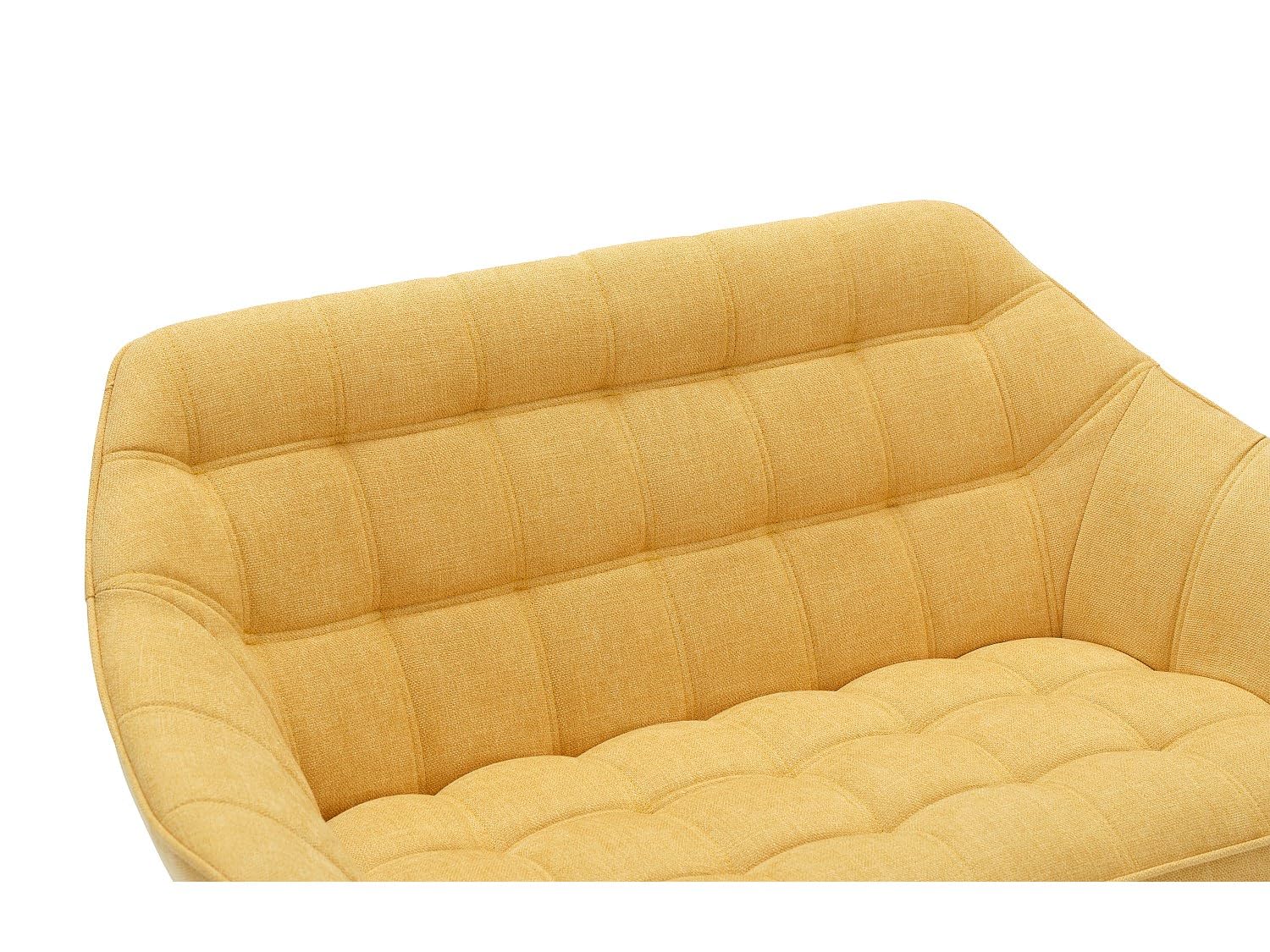 Vente-unique - Canapé 2 Places en Tissu Jaune Moutarde Caserta