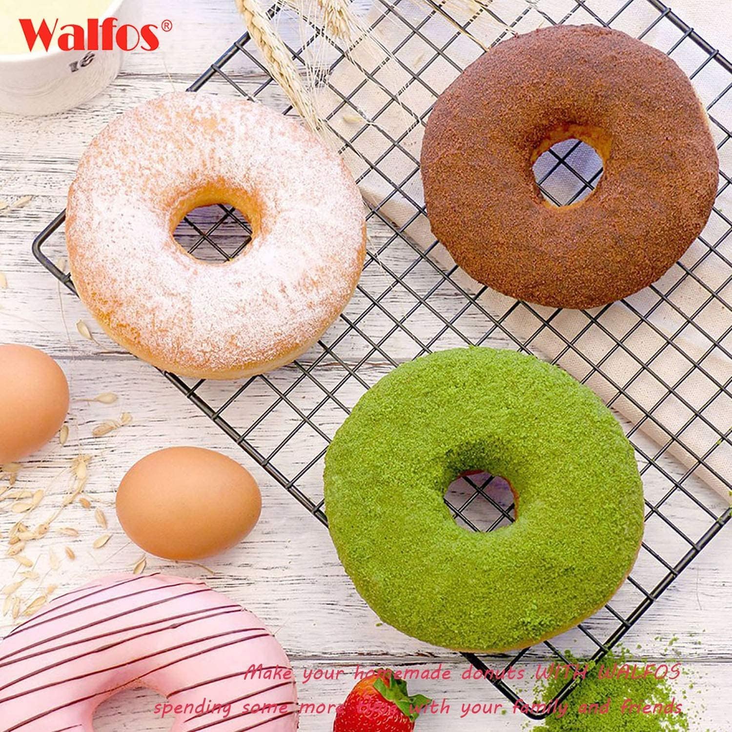 Walfos Antihaftbeschichtete Donutform zum Backen, Silikon-Donut-Form, BPA-frei, perfekte Donut-Kuchen, Kekse, Bagels, spülmaschinenfest, 3er-Set
