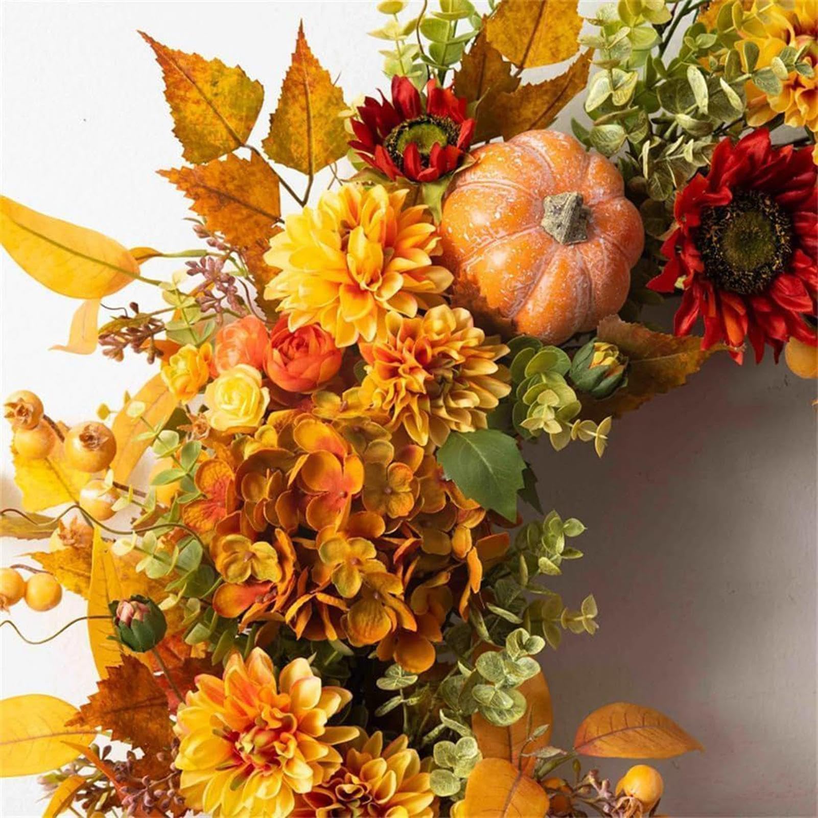 Erntedank- | Ernte-Herbstsaison zum Aufhängen, Türkranz, künstliche Kürbisse, für Bauernhaus, , Fenster, Kaminsims, Wand, , Esszimmer, Terrasse