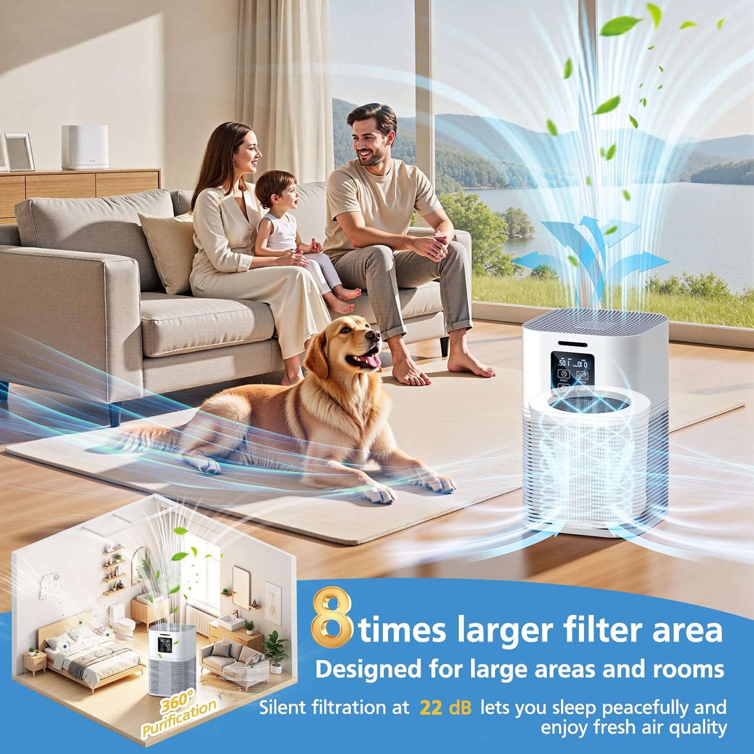 A1 Replacement Filter Compatible with VEWIOR Air Purifier Hqsc-50, Hqkj-80, Ameifu Ap01w, Koios Hqkj-50, Filter for Vewior Air Purifier (2 Pack)