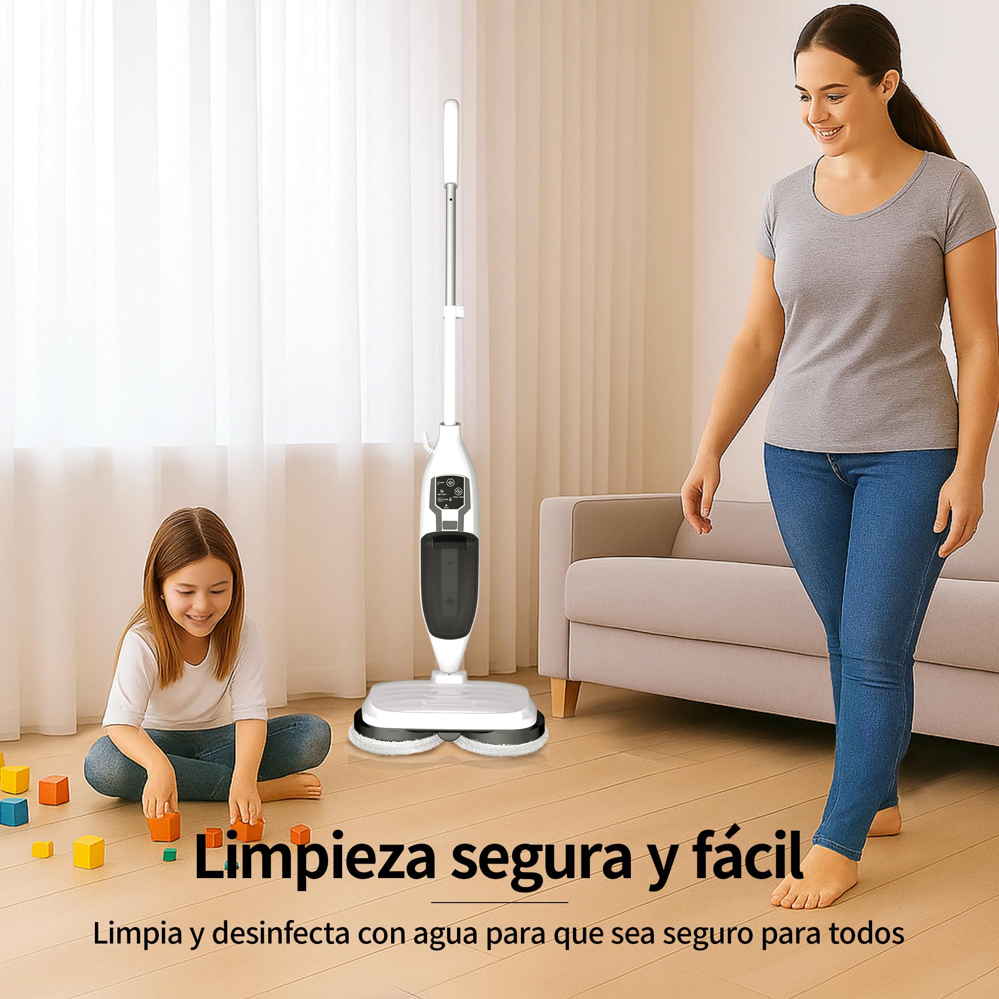 Escoba de Vapor,Escoba de Vapor para Suelos Duros, Limpieza Profunda, Limpiador de Vapor portátil multifunción, 13 Accesorios para Suelos de Madera, Laminado, Vinilo, baldosas