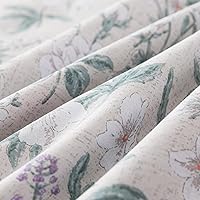 Vista 8 de HoneiLife Juego de funda de edredón floral 100% algodón, 3 piezas, suave, ropa de cama botánica con cierre de cremallera y lazos en las esquinas