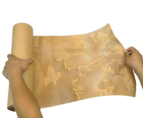 Miniatura 4 de UTOCITY Papel de embalaje ecológico de panal de abeja, biodegradable y reciclable, rollo de papel de burbujas para envíos en movimiento, incluye 20