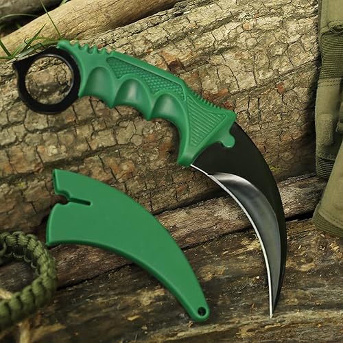 Miniatura 2 de Dispatch Karambit - Cuchillo táctico de hoja fija para acampar, cuchillo de caza al aire libre, cuchillos de tienda con funda y cable, adecuado para