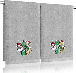 Divertidas toallas de mano de Papá Noel para baño, cocina, 100 % algodón, suaves, absorbentes, para invierno, vacaciones, ...