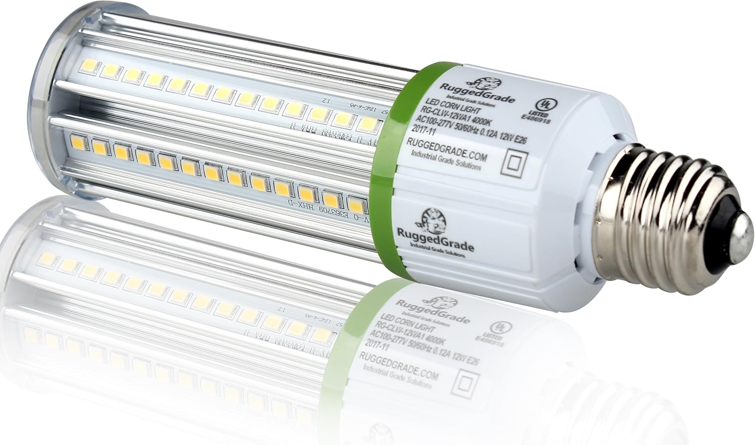 RuggedGrade 12W Aries EV Series - LED Corn Bulb - 1,380 Lumens - Warm White 2700K|3000K - E26 Base - Outdoor LED Light - Commercial Industrial Lighting - DLC 5.1 Premium