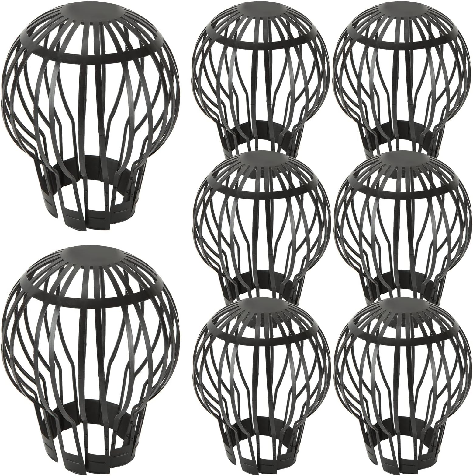 AKOLAFE 8PCS Downpipe Leaf Guard, Guttering Leaf Guard Plastic Gutter Leaf Guard, Black Drain Pipe Leaf Guard Easy Install Gutter Guards, for Moss, Leaves, Muck, Mud & Debris Guard