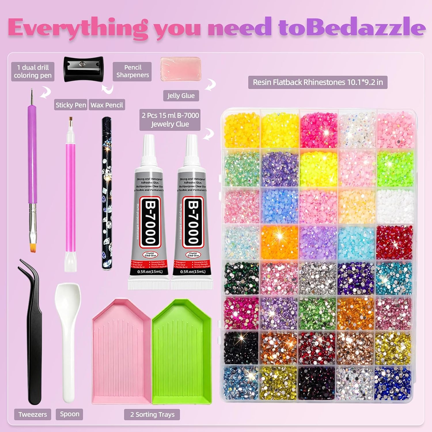 Bedazzling kit 38000Pcs Resin Jelly 40 Non-Repeating Colors 3mm Gems image 2