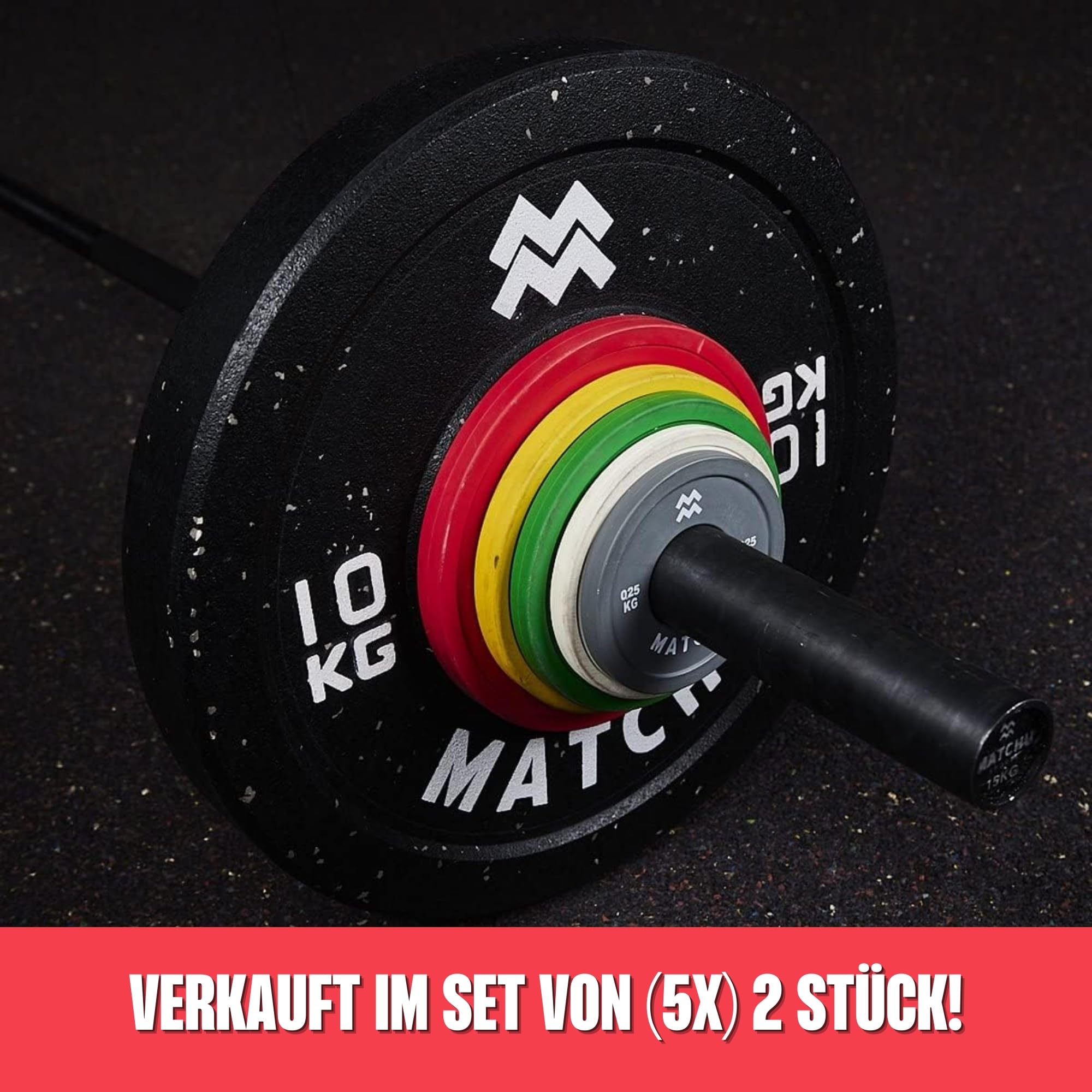 MATCHU - Fractional Plates - Mini Hantelscheiben - 0,25/0,5/1/1,5/2,5 KG - Satz mit 2 Stück - Stahl mit Gummiaußenschicht - Durchmesser 50mm