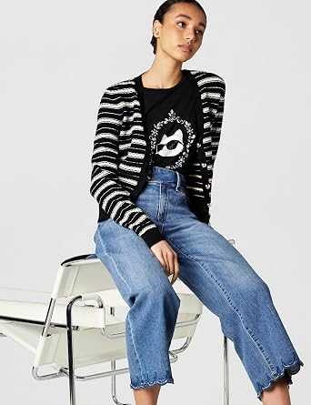 Karl Lagerfeld Women's Scallop Detail Super Stretch Jean