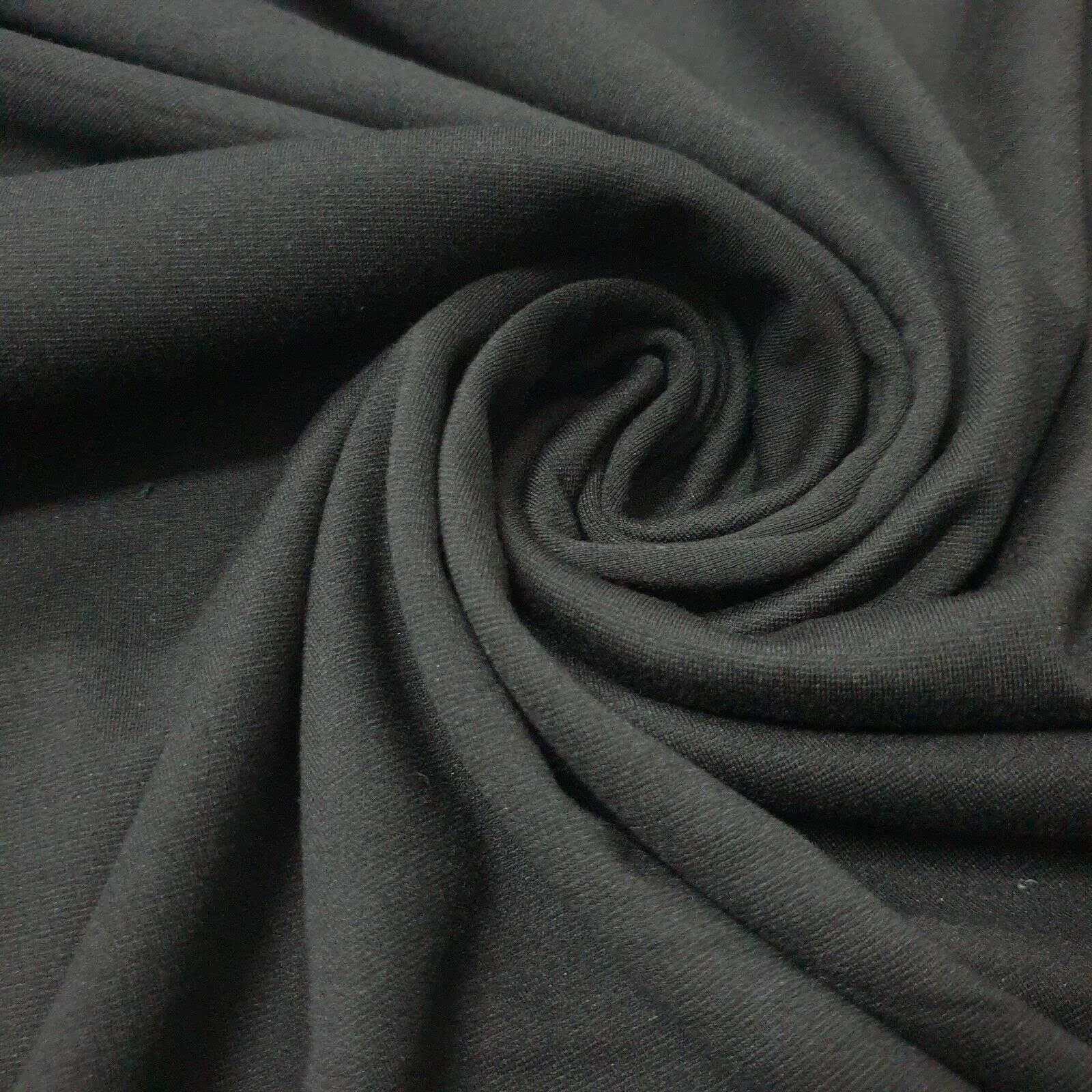 Jersey Stretch Fabric Ponte Roma 4 Way Stretch Dressmaking Material (Black) โ image 1