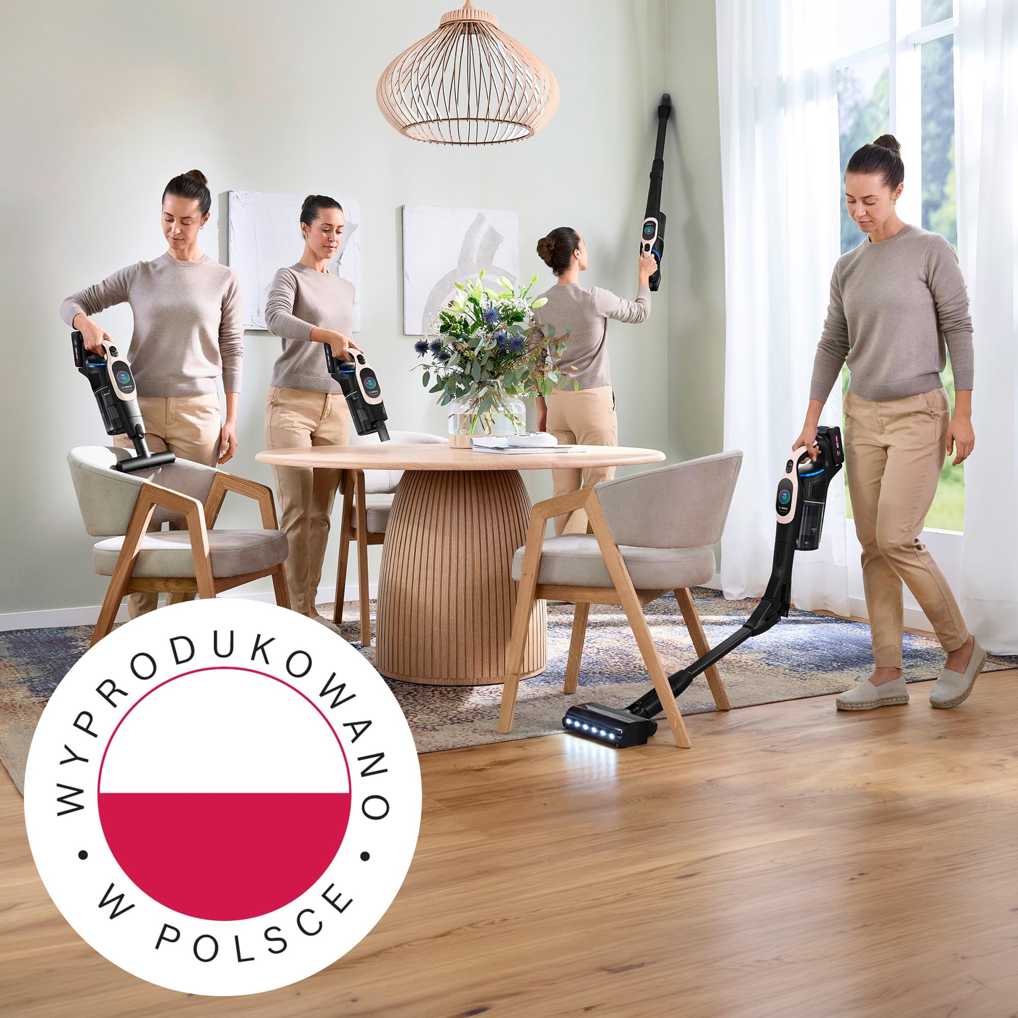 Bosch Unlimited 10, Odkurzacz Bezprzewodowy z Technologią MicroClean, łatwo opróżnianym pojemnikiem na kurz, zginaną rurą, podświetleniem LED i akumulatorem 4,0 Ah, kolor różowy, BKS1041RHF