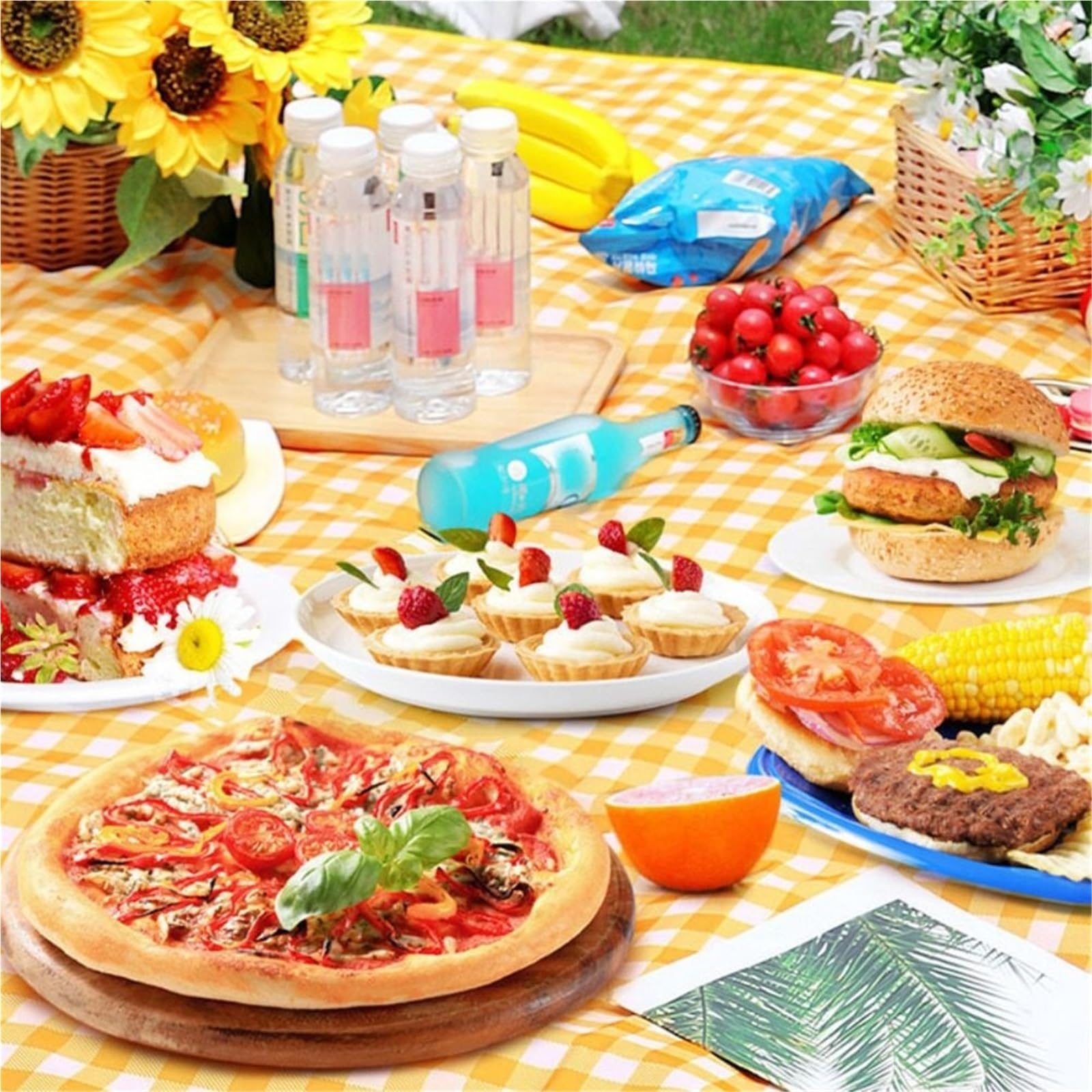 1 pezzo di tessuto pieghevole stuoia da picnic portatile addensare spiaggia coperta campeggio impermeabile per Campeggio(Green,200x300cm)
