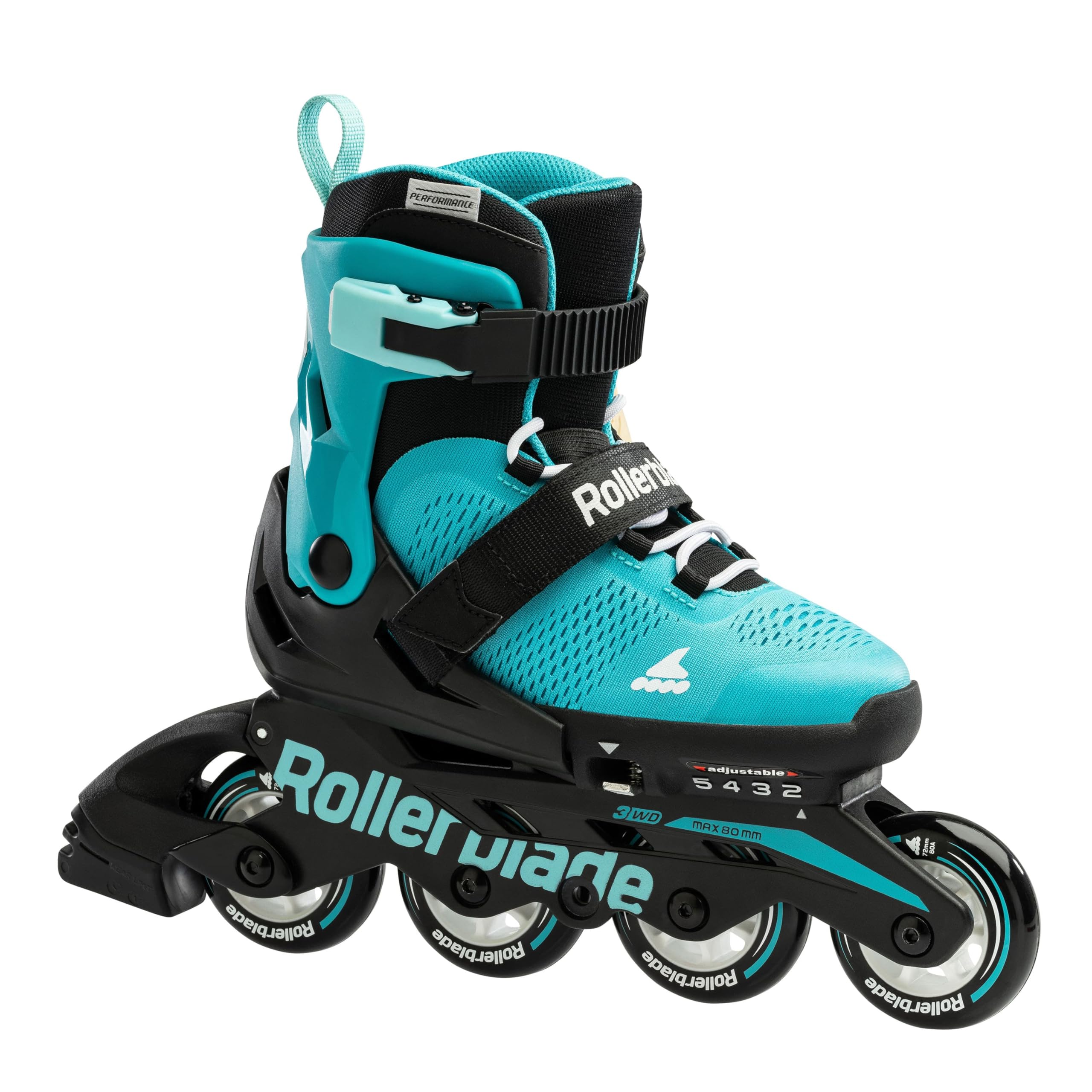 Rollerblade Microblade dziecięce regulowane łyżworolki fitness, wodne/czarne, junior, młodzieżowe łyżworolki, 1-4