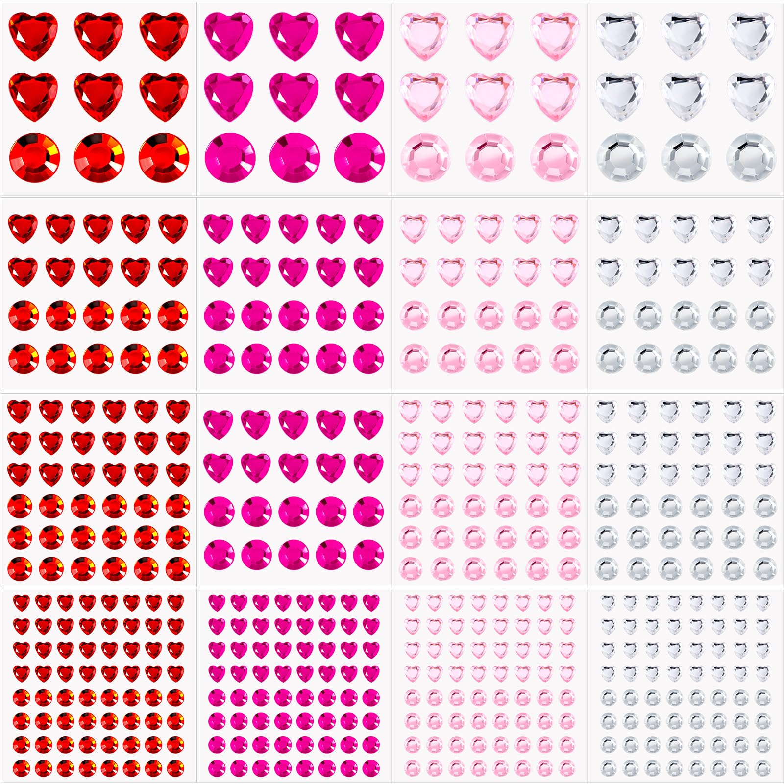 Calcomanías acrílicas de corazón para decorar manualidades sin usar pegamento líquido