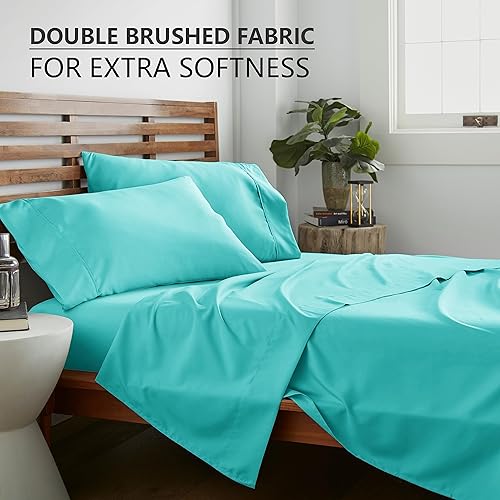 Miniatura 2 de American Home Collection Juego de sábanas King con bolsillo profundo de 16 pulgadas, microfibra ultrasuave, transpirable, resistente a las arrugas y