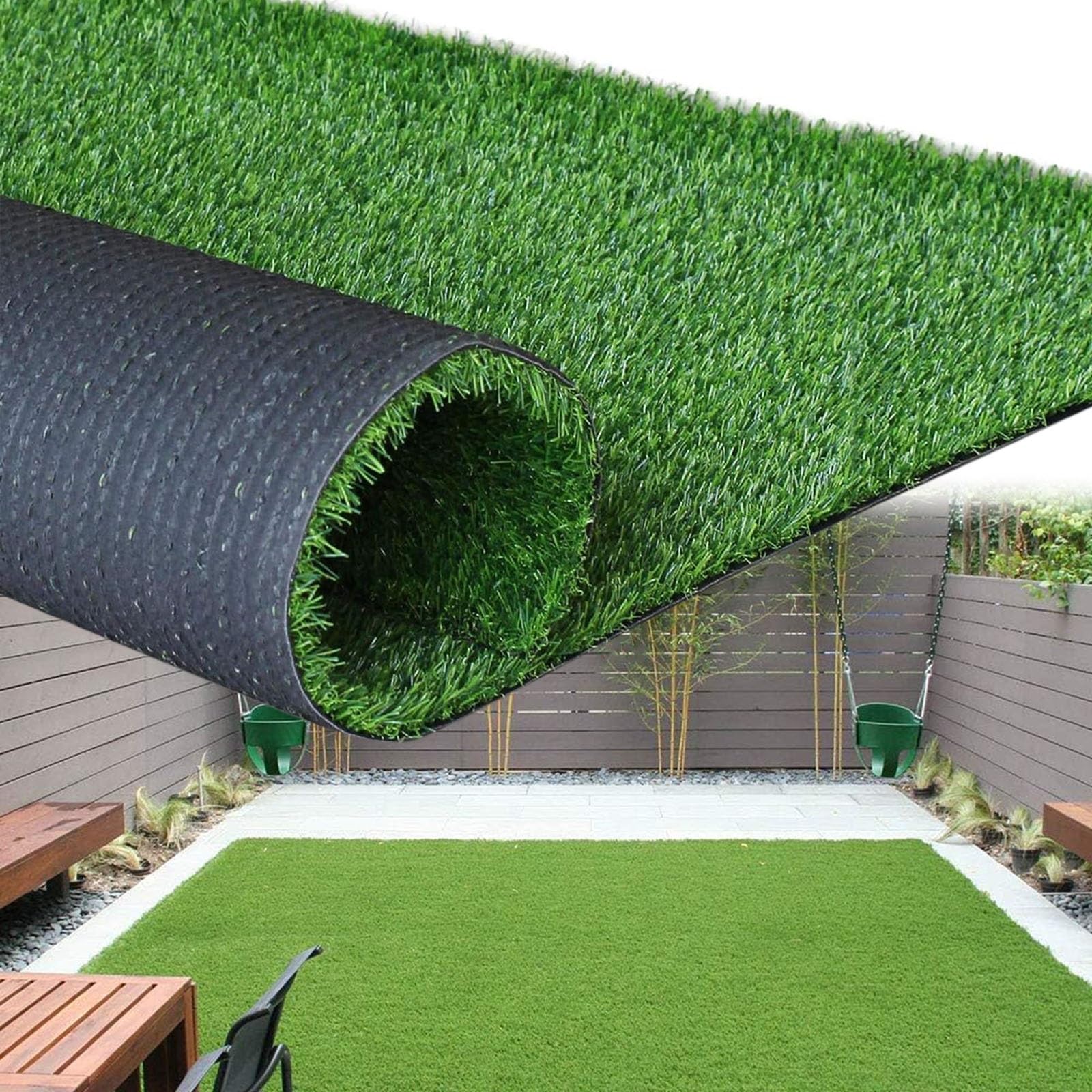 Amazon.co.jp: 庭の芝生マット 人工芝 リアルな合成芝マット、屋内