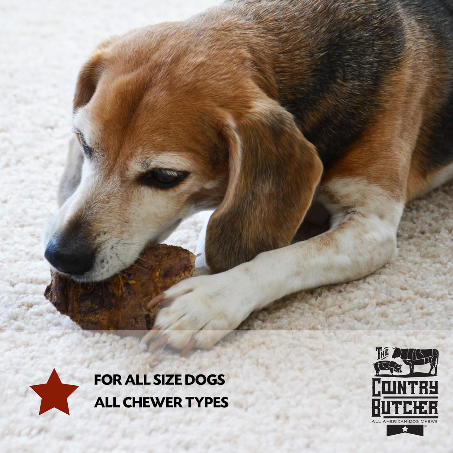 THE COUNTRY BUTCHER Beef Lung Dog Treats for Small, Medium and Large Breeds, Natural Chew, Made in the USA, 16 Ounce Resealable Bag - Rawhide Free, No Bone
