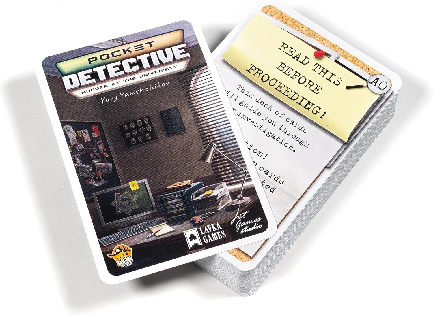 Pocket Detective Season 1 Card Game - Solve Intriguing Mysteries Anywhere! Cooperative Game for Kids and Adults, Ages 14+, 1-6 Players, 45-60 Minute Playtime, Made by Lucky Duck Games