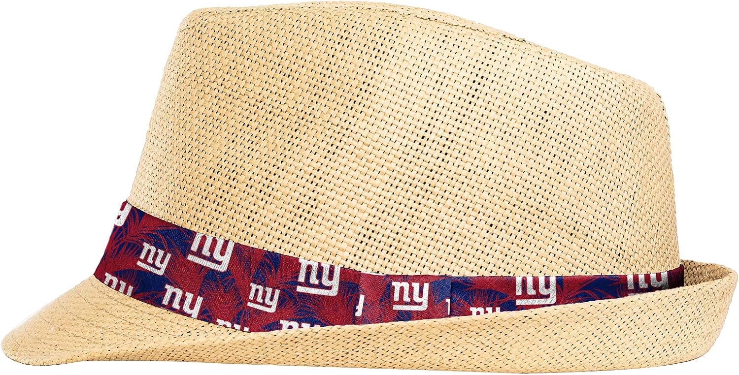 FOCO NFL Mens NFL Team Logo Trilby Straw Hat
