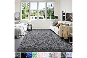 PAGISOFE Shaggy Rug for Bedroom in Dark Grey