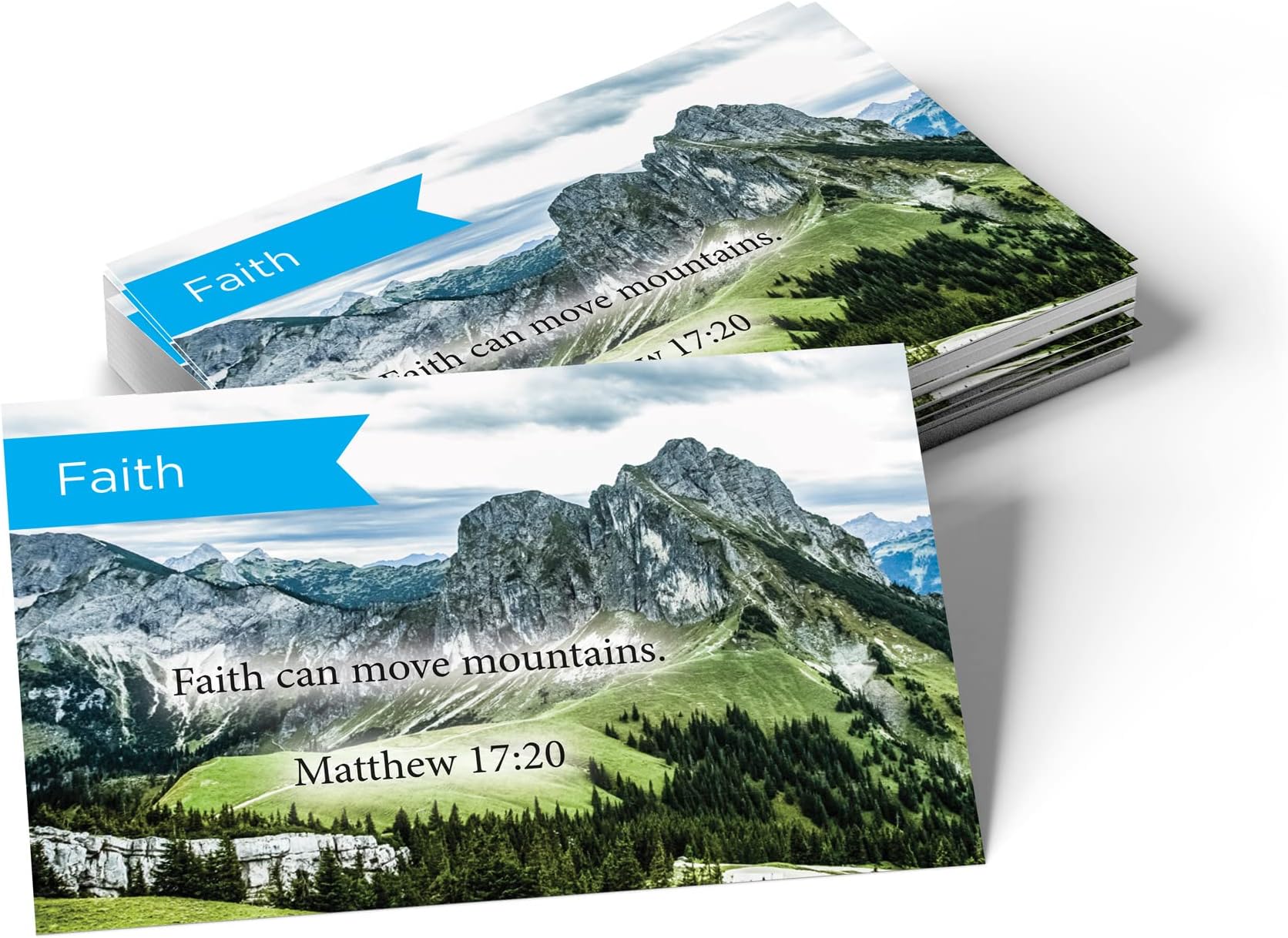 TREE OF LIFE REV. 22:14 Pass Along Pocket Scripture Cards, Faith, Matthew 17:20, Pack 25