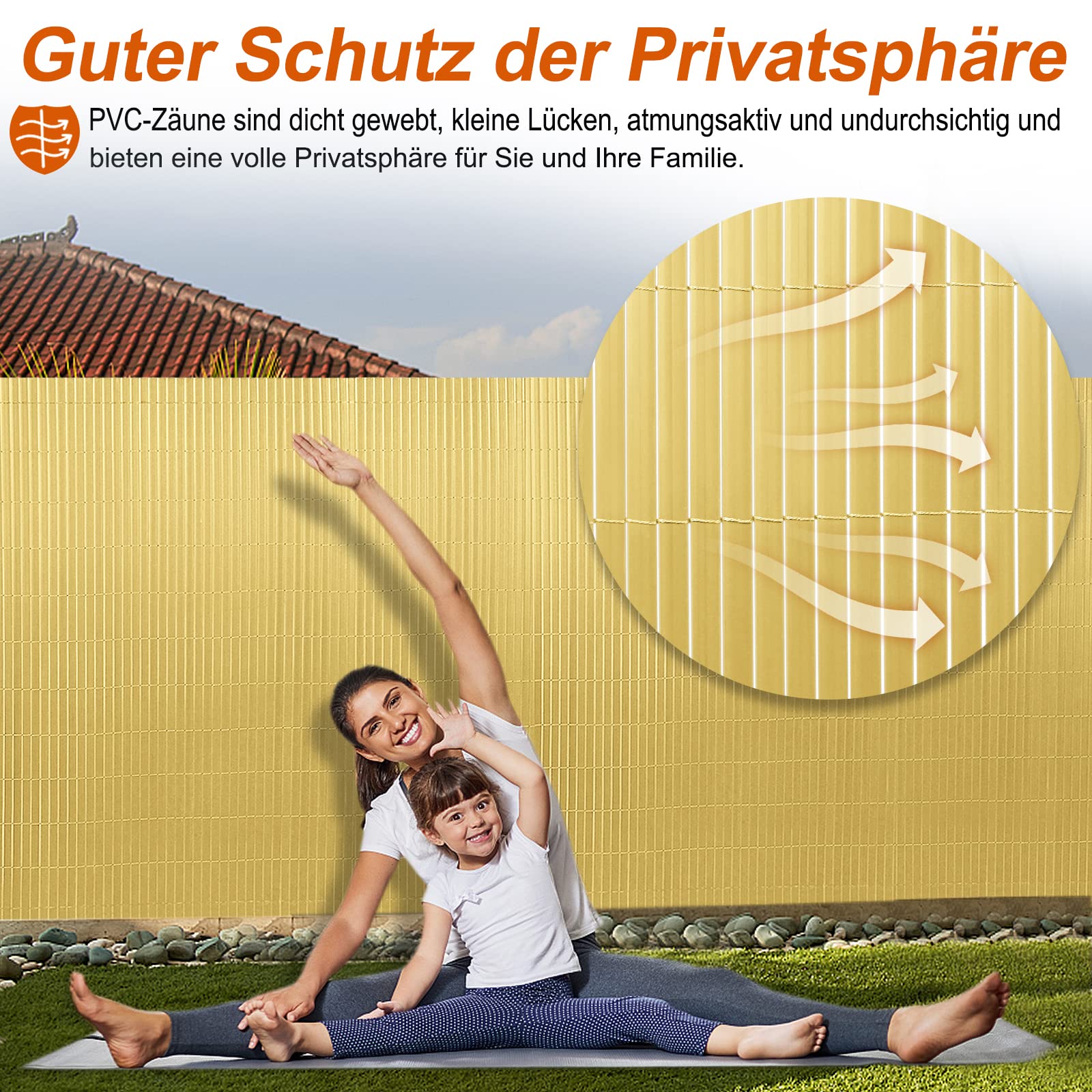 Amazon.de: XMTECH PVC Sichtschutzmatte Sichtschutzzaun Wetterfest 180 *  400cm Bambus Sichtschutz Zaun PVC Zaun Windschutz fr Garten, Balkon &  Terrasse