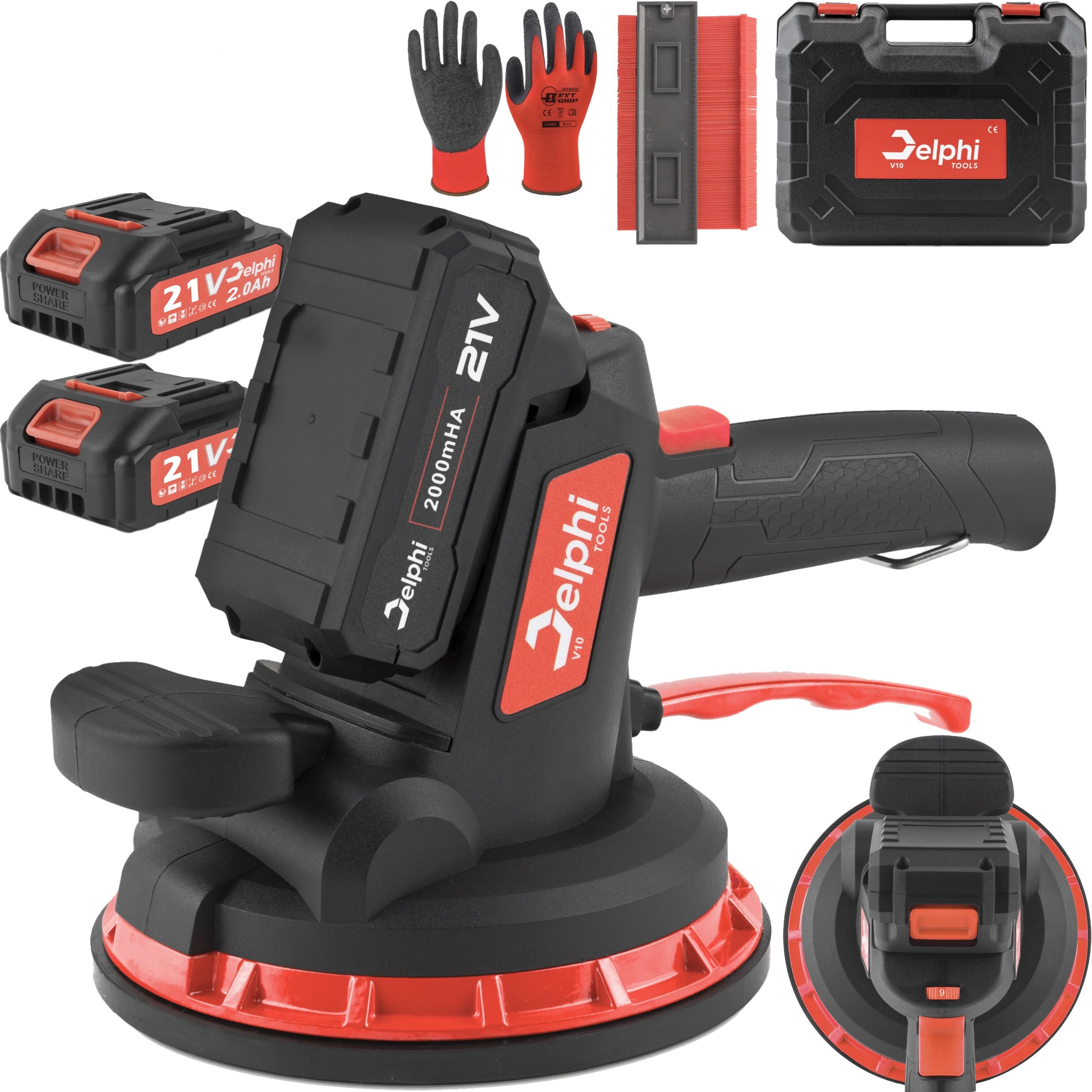 DELPHI Fliesenleger Maschine Vibrations Saugheber Set 21V 2000mAh Akku  250KG absorption 18cm Saugnpfen Fliesen Saugheber Glassauger Glasheber 6  Geschwindigkeitsstufen Handgefhrter Fliesenrttler : Amazon.de: Gewerbe,  Industrie & Wissenschaft