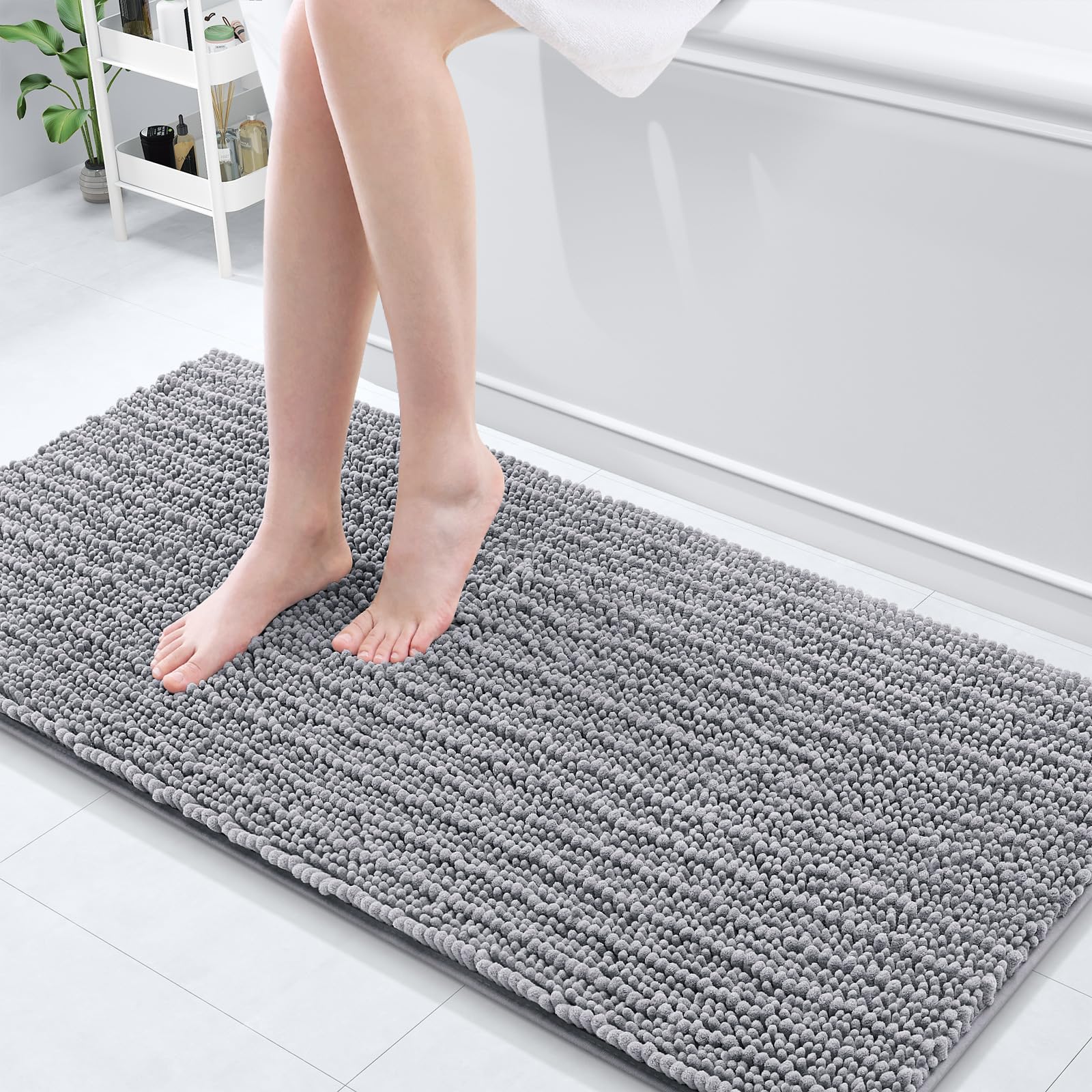 Arotive Luxury Chenille Bathroom Rug Mat, Extra Soft Thick Absorbent Shaggy Bath Rugs, Non-Slip Machine Wash Dry, Plush Bath Mats for Bathroom, Shower