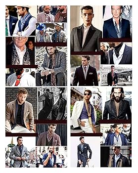 Amazon.co.jp: メンズ100％シルクスカーフビンテージパターン