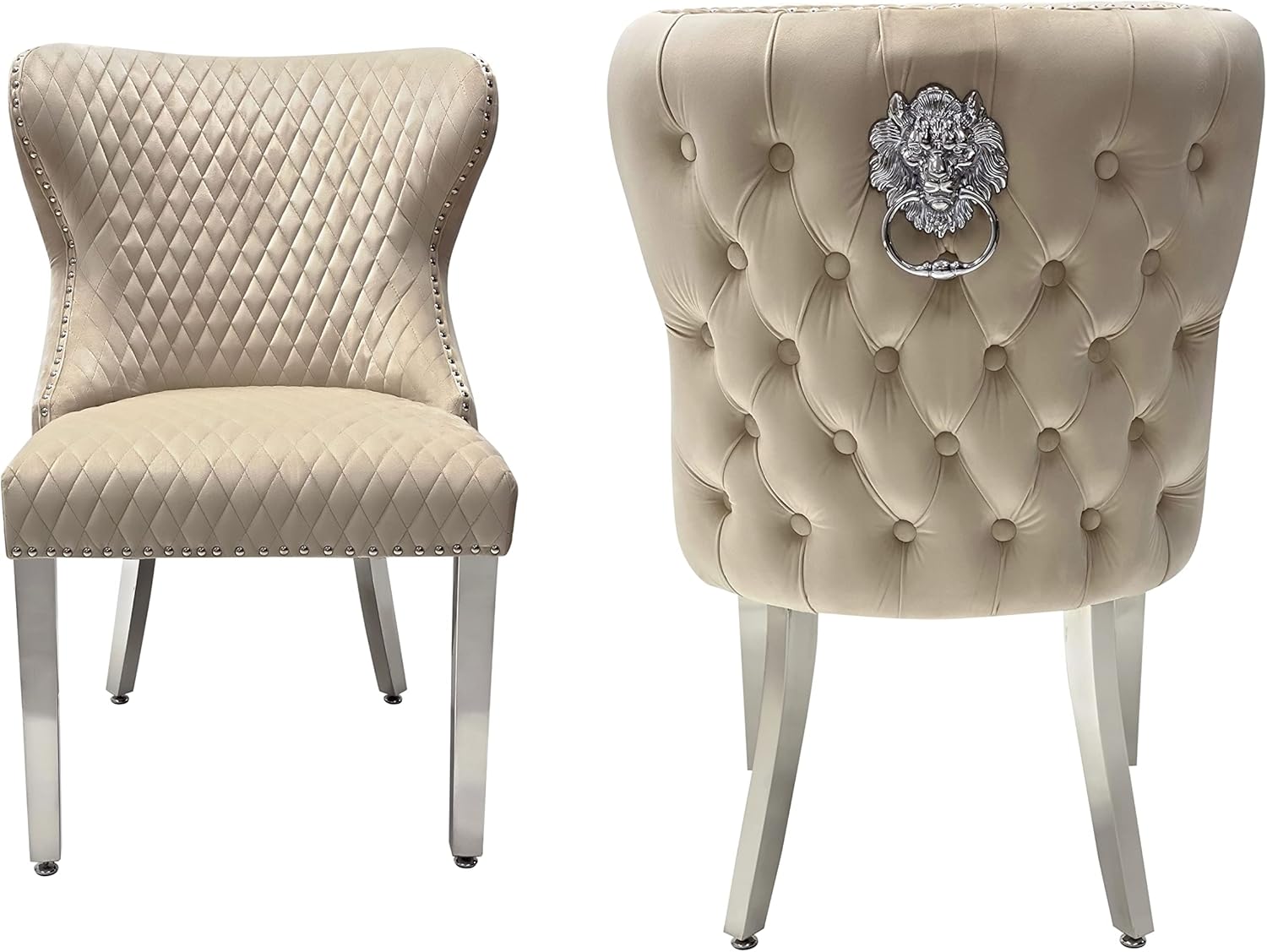 ASR INTERIORS Set Of 2 Dining Chairs Valentino Velvet Chair Luxury