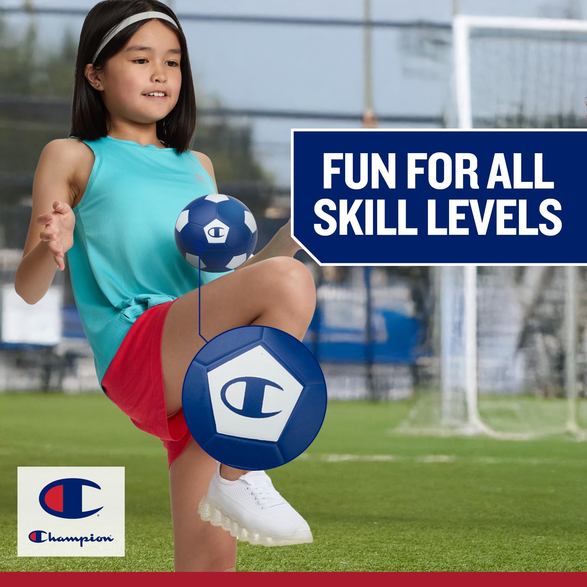 Champion Multi-Sport-Schaumstoffball-Set für Kinder (3er-Pack), weicher PU, Mini-Fußball, Basketball und Fußball, mit robuster Schaumstoffkonstruktion, sicher für Hinterhof, Spielplatz, Schule und
