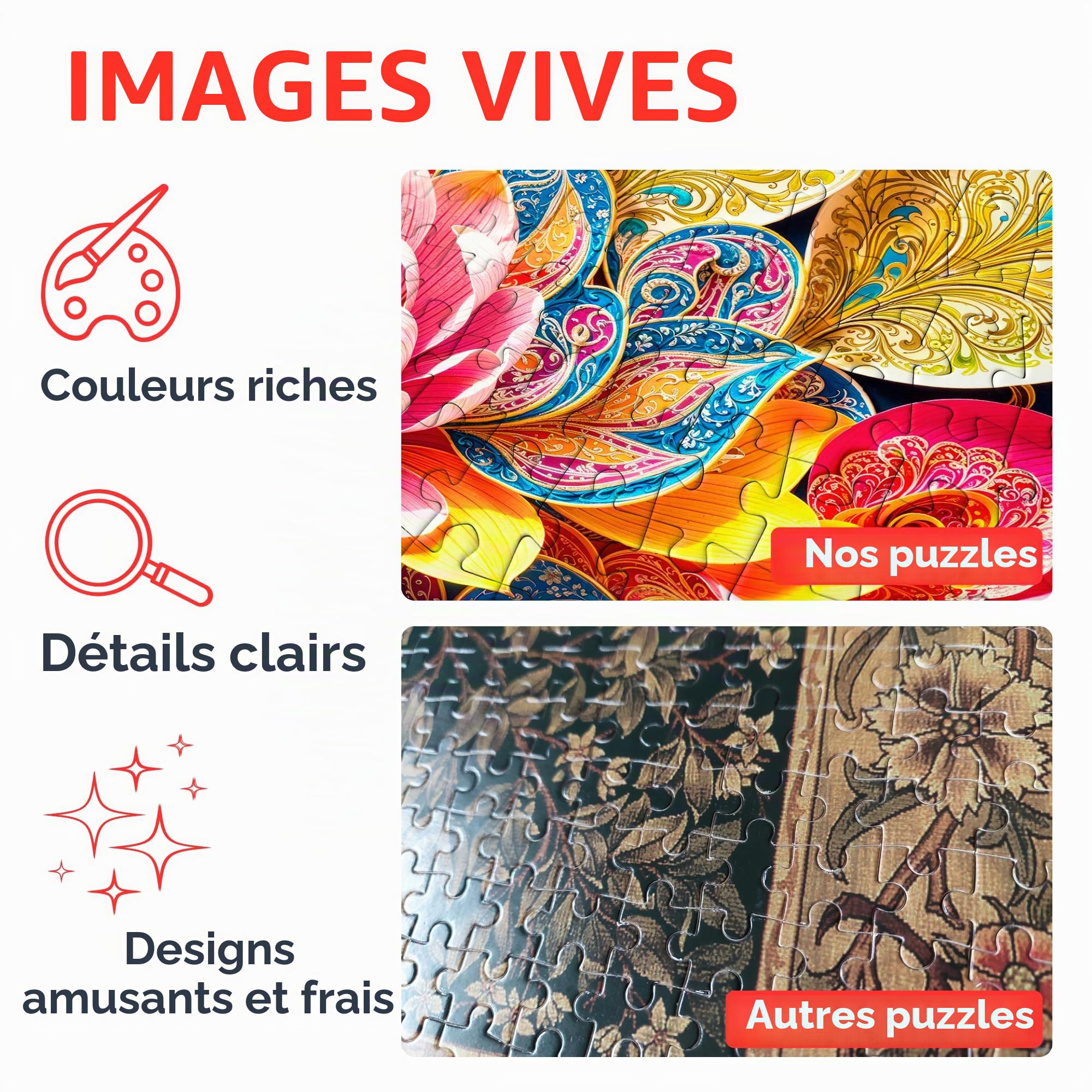 ENJOY Puzzle Magical Fox in Flower Fantasy Forest - Puzzle de 1000 pièces pour adultes - Finition mate, toucher doux, facile à assembler, ajustement serré, couleurs vives, service de pièces manquantes