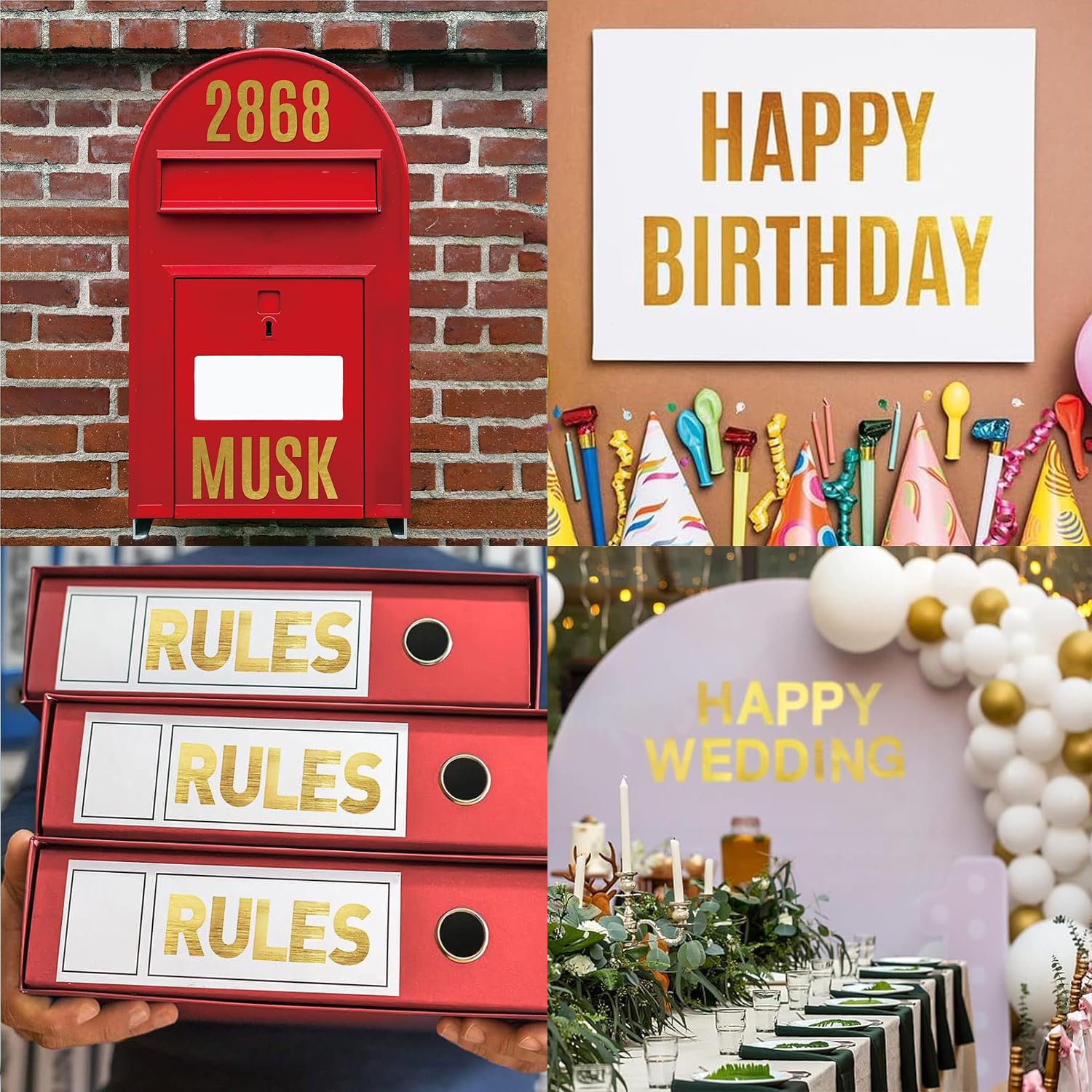 Bemeol Lot De 351 Feuilles D'autocollants De Lettres De L'alphabet - 12,7 Cm - Pour