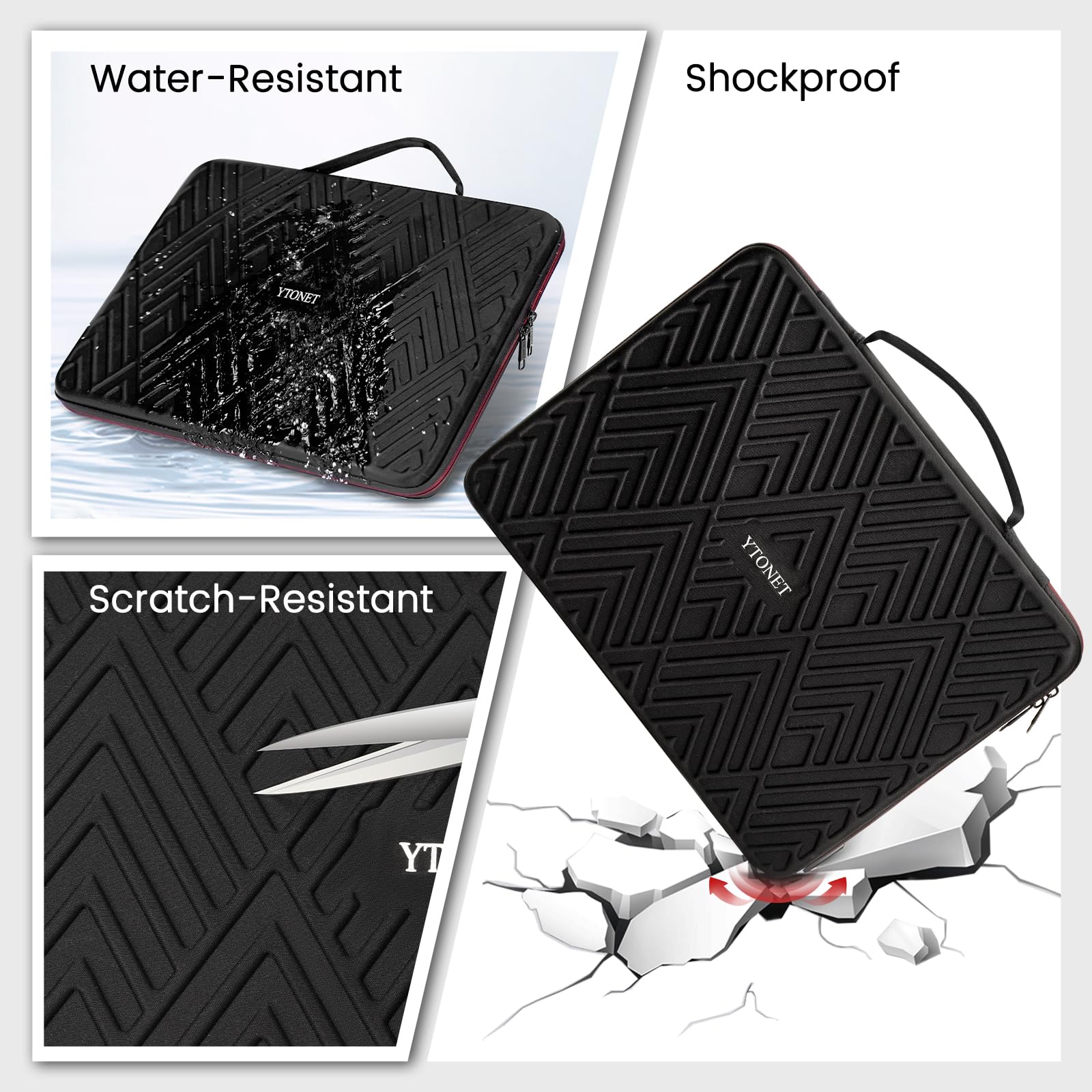 Ytonet Hard 16 inch Laptop Case Compatible for ASUS ROG Strix G16 2024/2023, Zephyrus G15, ROG Strix Scar 16, Lenovo Legion Pro 5i Hard Shell Laptop Hard Case EVA Shockproof Water Resistant, Black