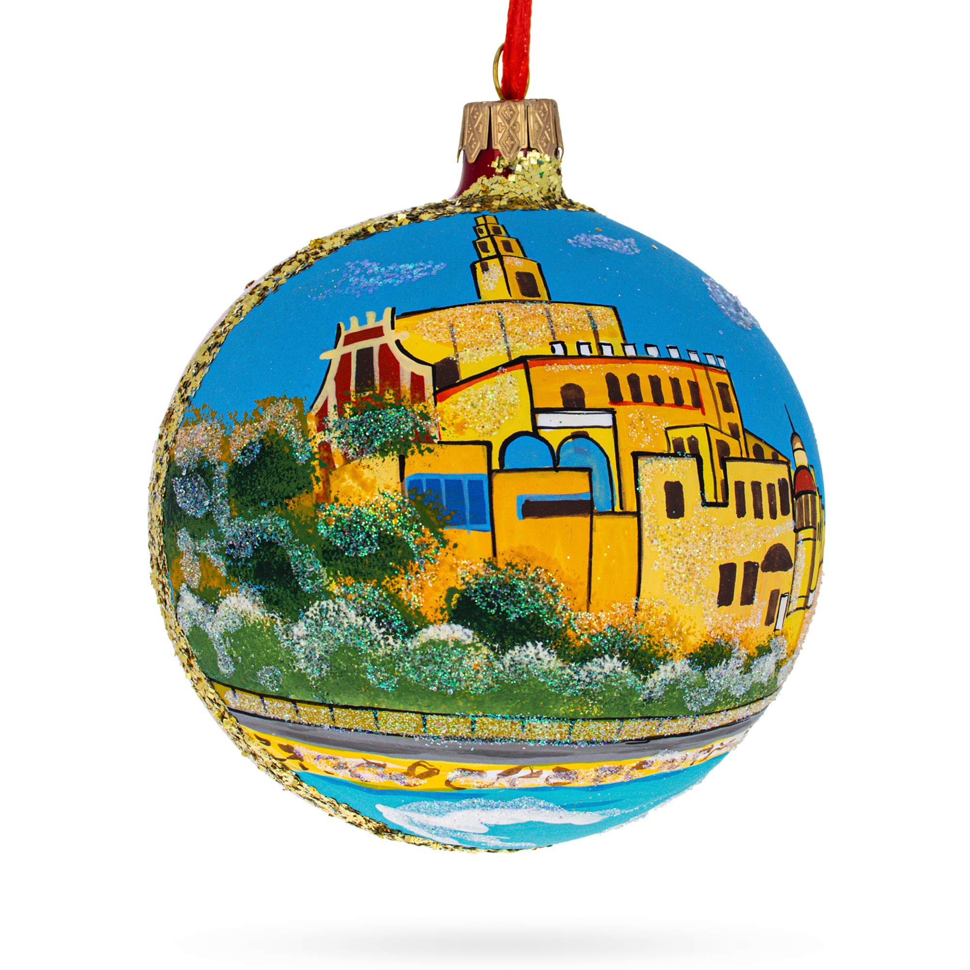 Boule de Noël Tel Aviv de 4 pouces pour décoration de sapin évasion