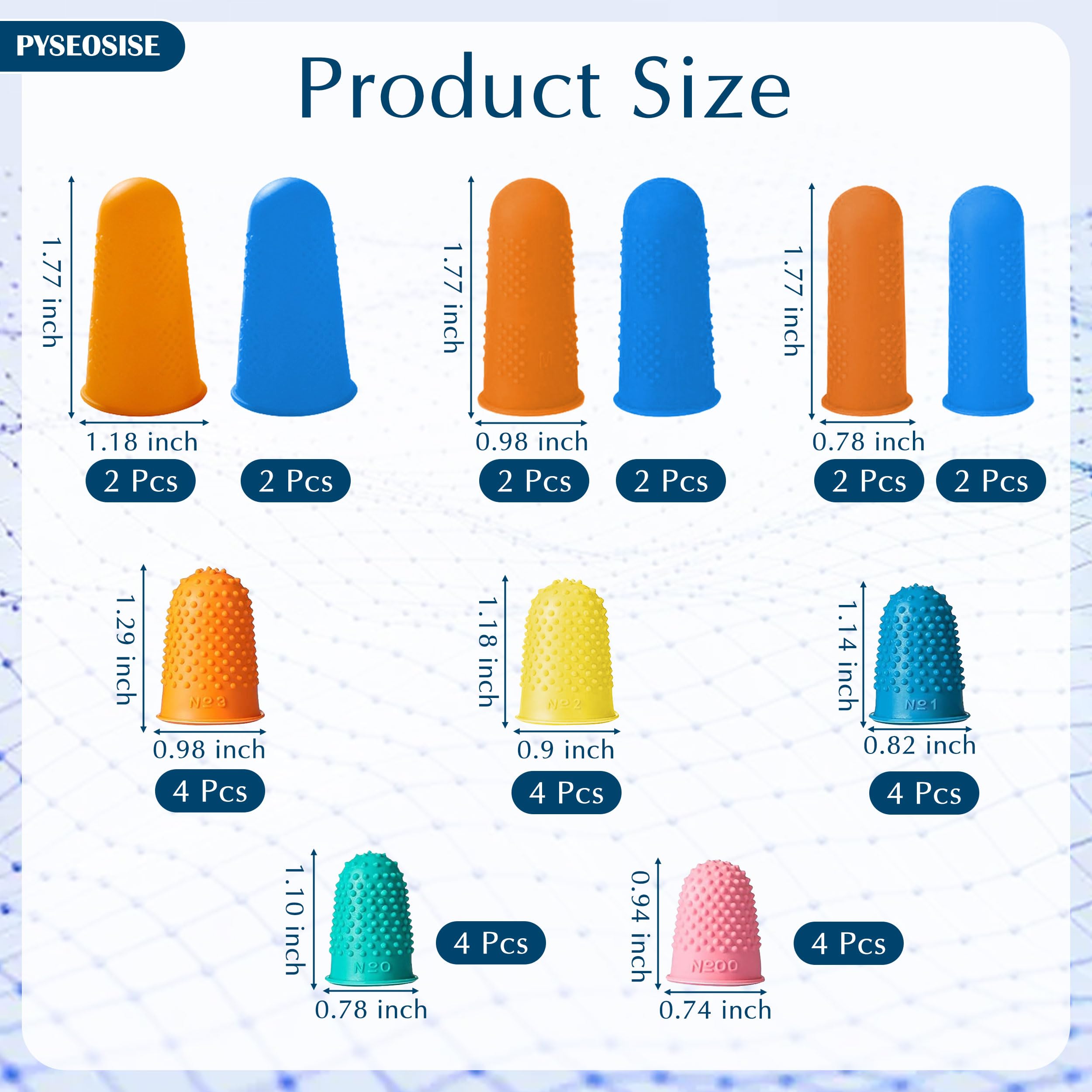 Protectores de Dedos de Goma 32 Piezas Reutilizables para Contar Dinero