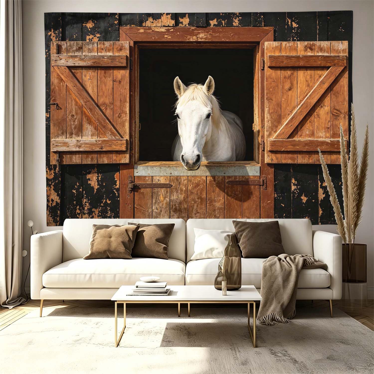 Arazzo da Parete Grande 300x260 cm Cavallo 3D Telo da Parete