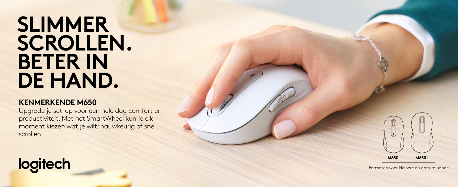 Logitech Signature M550 draadloze muis - voor kleine tot middelgrote handen, 2 jaar batterij, stille klikken, aanpasbare zijknoppen, Bluetooth, compatibiliteit met meerdere apparaten - zwart