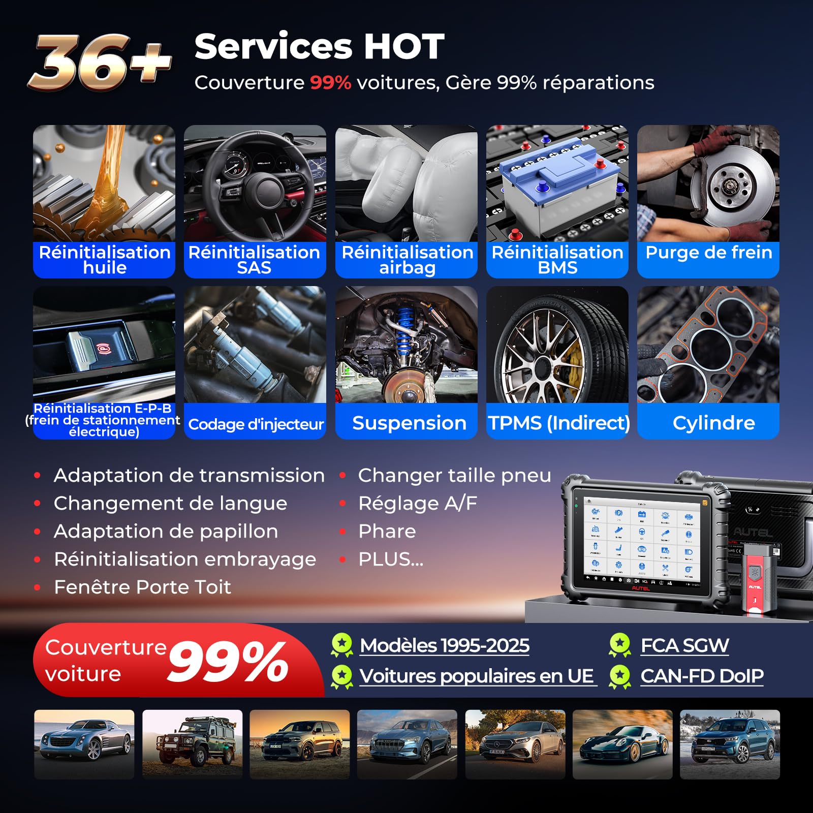 Autel MaxiSYS MS906 Pro-TS Diagnostic Voiture Outil de Programmation TPMS