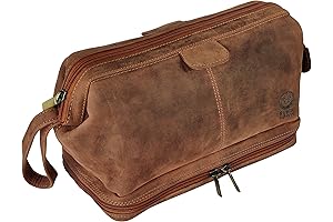 RUSTIC TOWN Leather Dopp Kit: The Quintessential Travel Companion