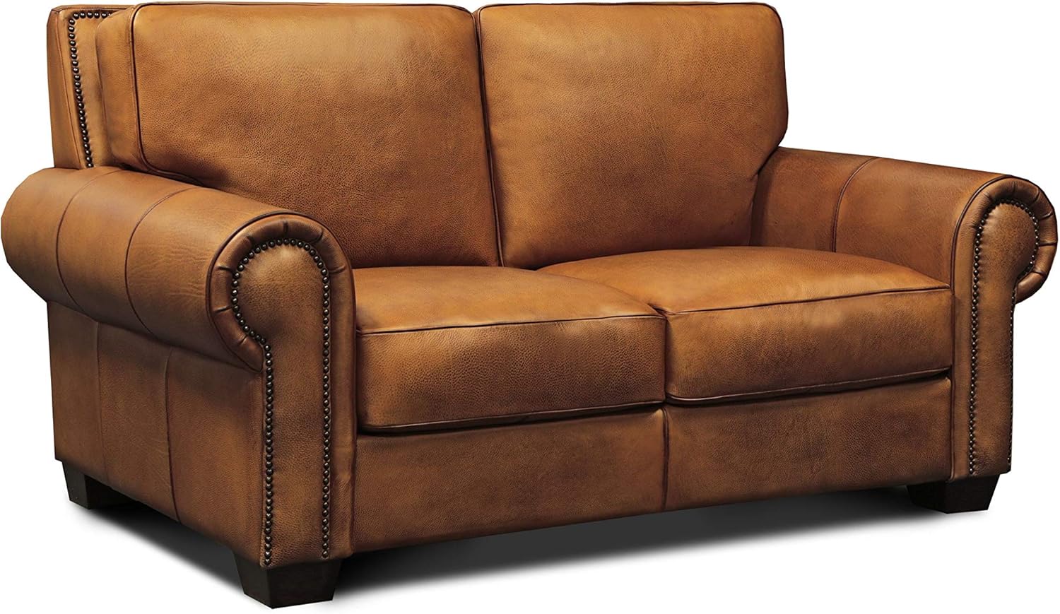 Valencia 100% Top Grain Hand Antiqued Leather Traditional Loveseat