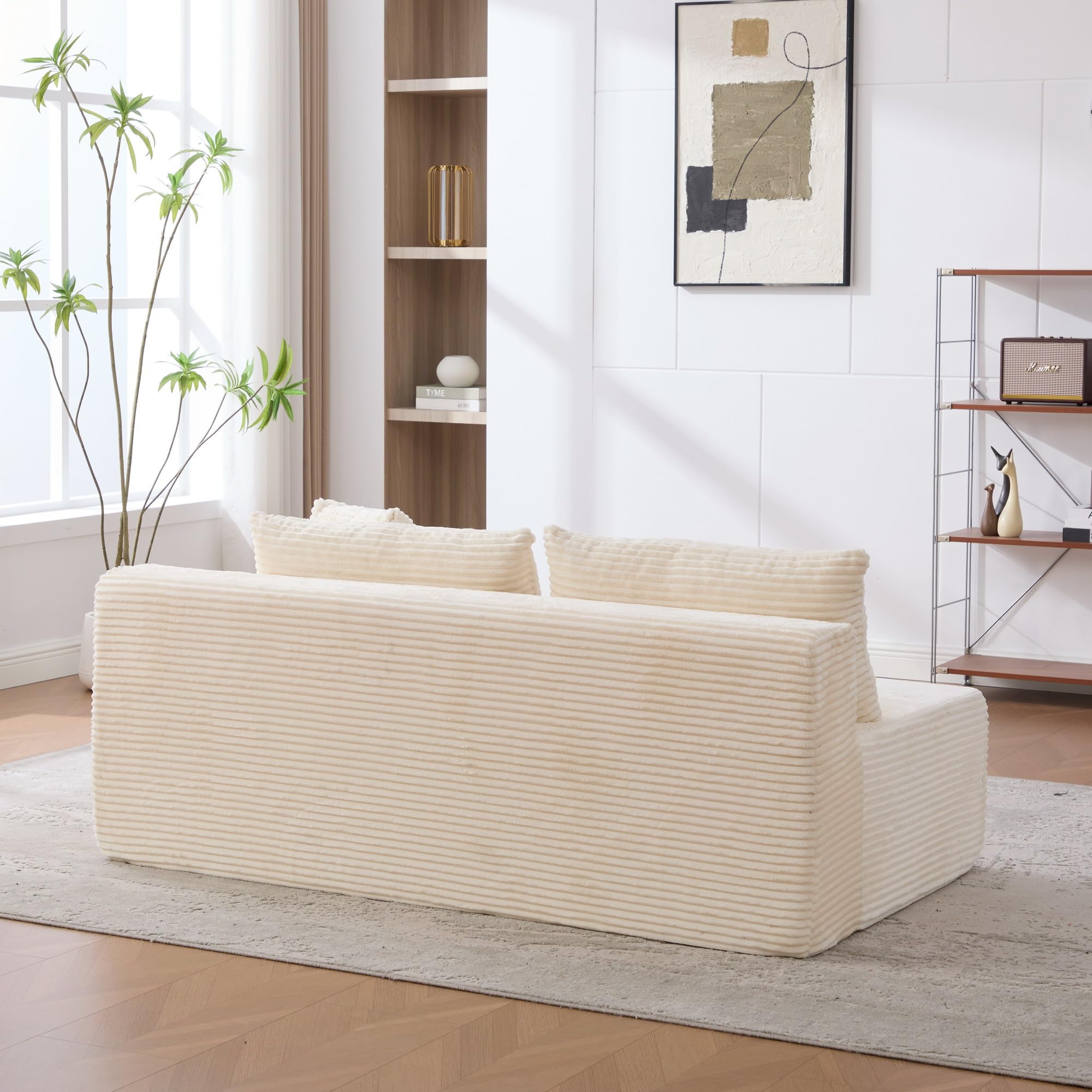 Generisch Sofá de Compresión Modular Chenille Beige, Previamente Montado