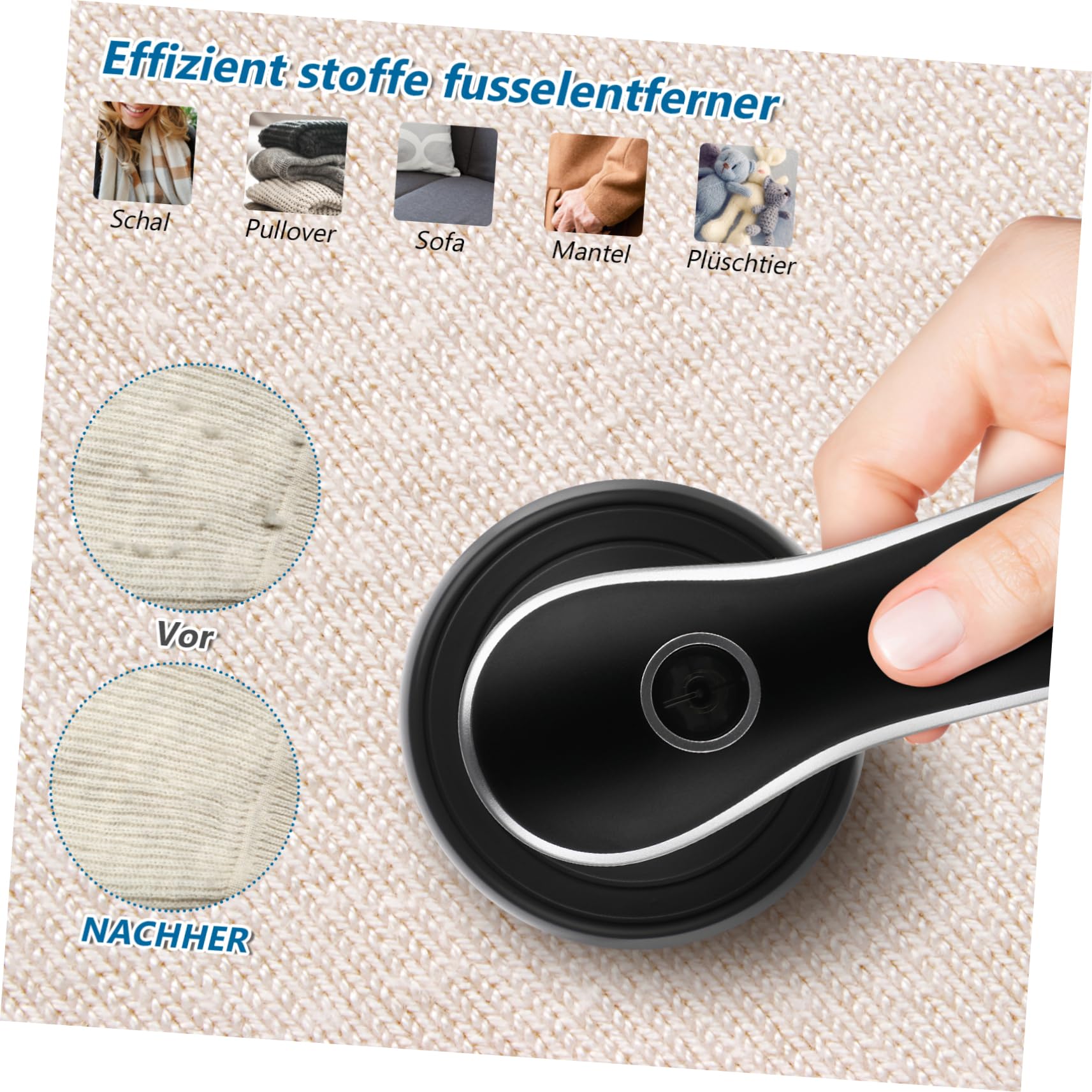 SHERCHPRY Rasoio per Pelucchi Elettrico Ricaricabile Strumento per Rimuovere Pelucchi dagli Abiti Rimuove Palle di Pelo Compatto e Durevole Design Bianco Elegante