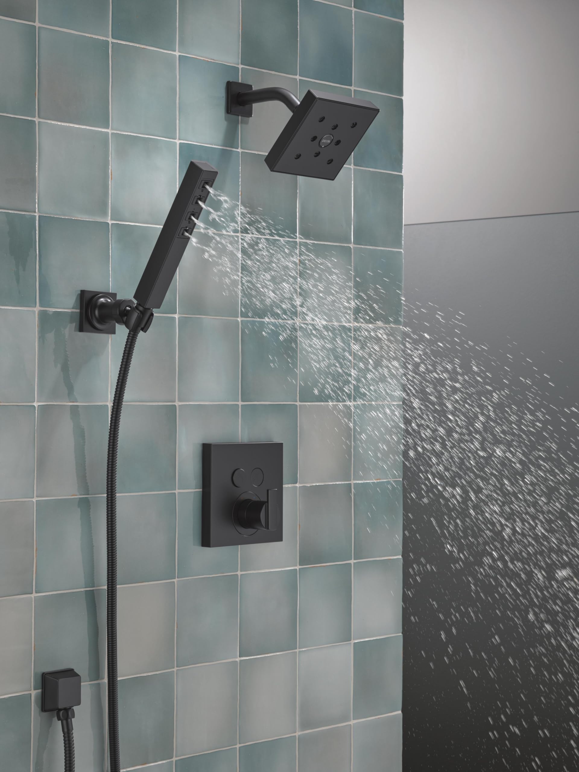 DELTA FAUCET 55567-BL H2Okinetic Adjustable Wall Mount Hand Shower DELTA FAUCET 55567-BL H2Okinetic Adjustable Wall Mount Hand Shower
