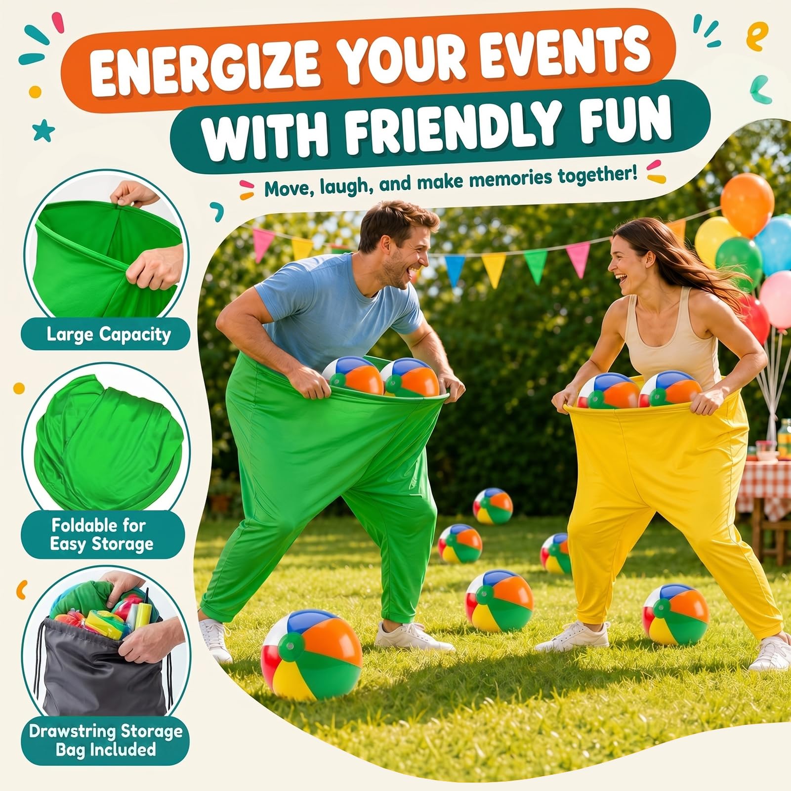 Granny Pants Yard Game Outdoor Fangspiel Set Hinterhof Rasen Partyspiel für Teenager und Erwachsene