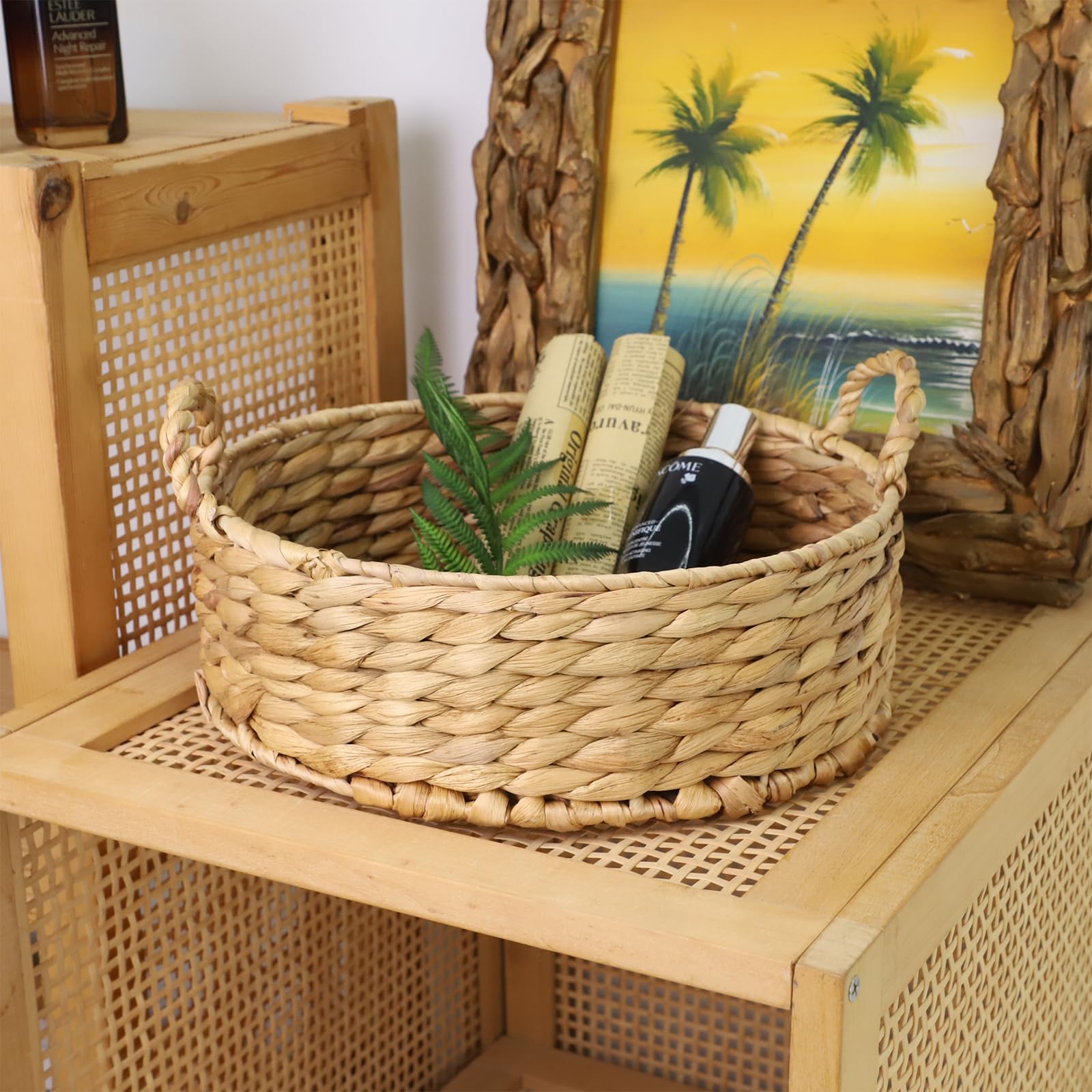 Amazon.com: YRLSOTGE Round Water Hyacinth Storage Baskets for