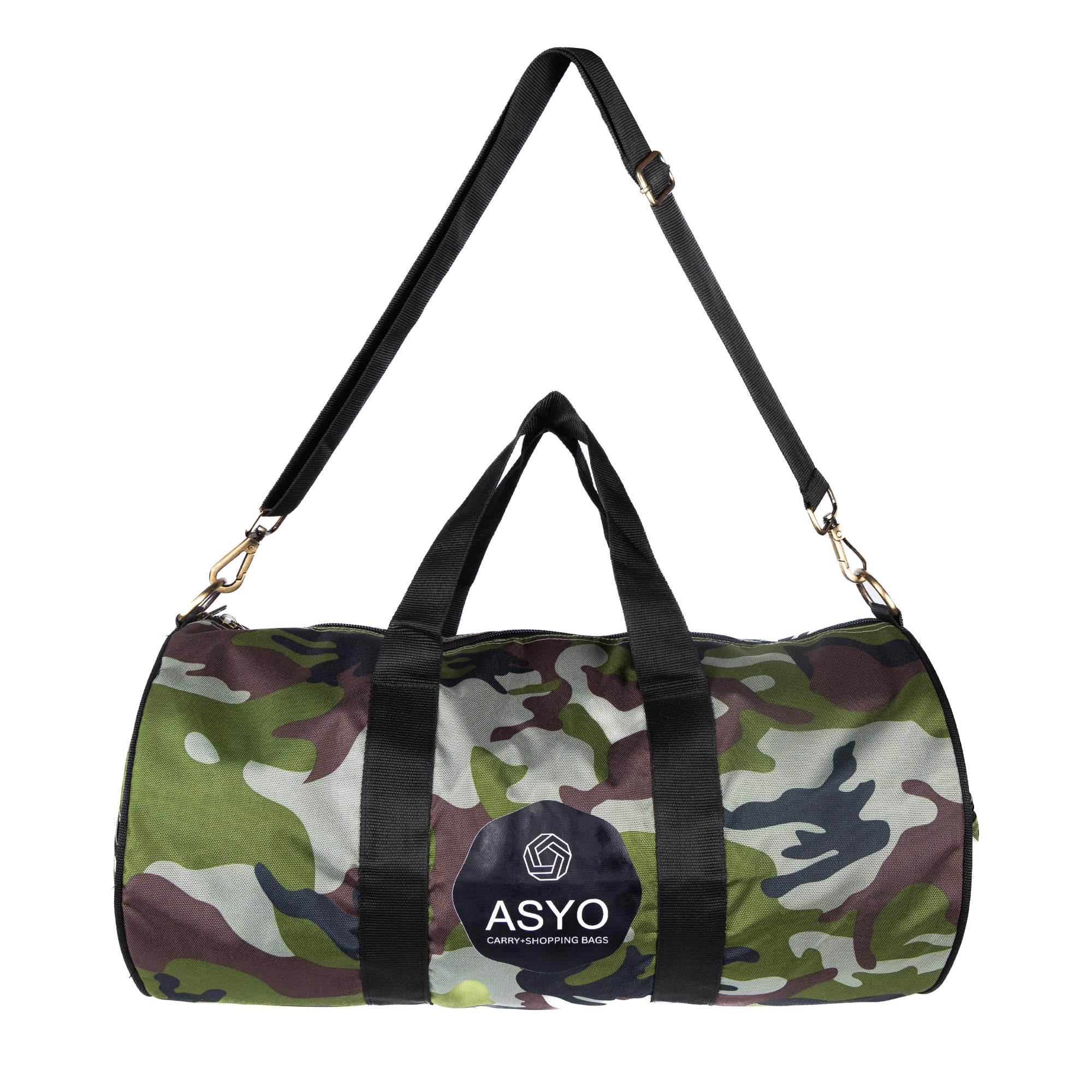 Camouflage Duffel Bag, Military Style Gym Sports Bag with Adjustable Shoulder Strap, Army Green Pattern, 20L Capacity, Polyester Canvas Construction-image-20