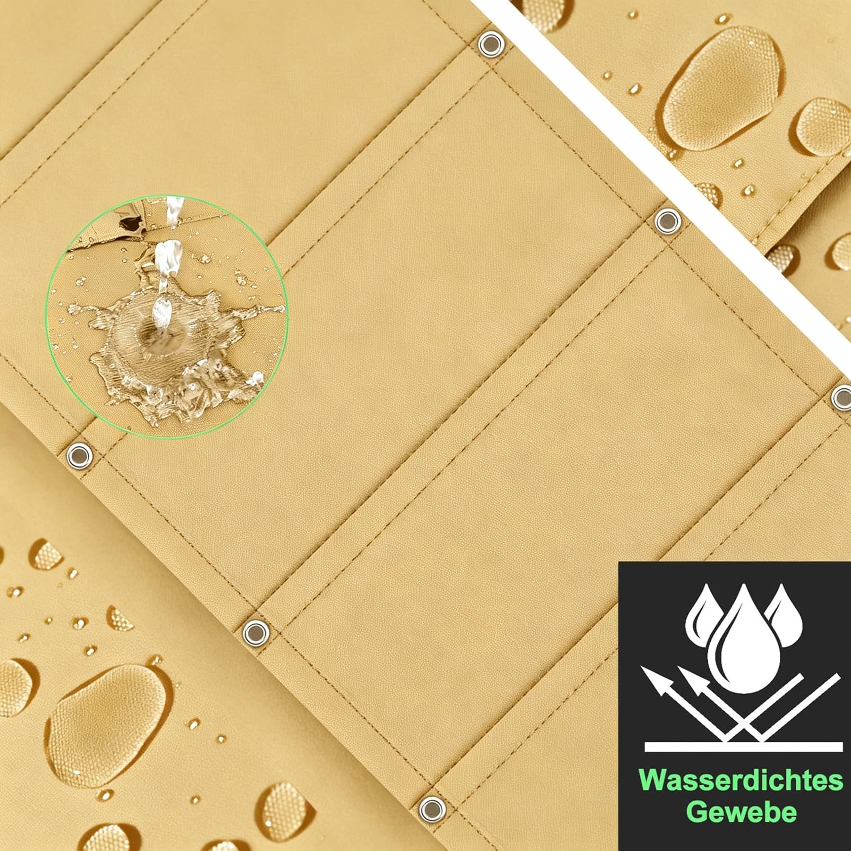 Verstellbare Pergola Markise 220 x 240 cm Wasserdicht Rechteckig, UV Schutz 98%, Markise Reißfest Wetterfest, Wetterfest - Sonnenschutz Wasserdicht Schattenabdeckung für Terrasse Pergola, Sandgelb